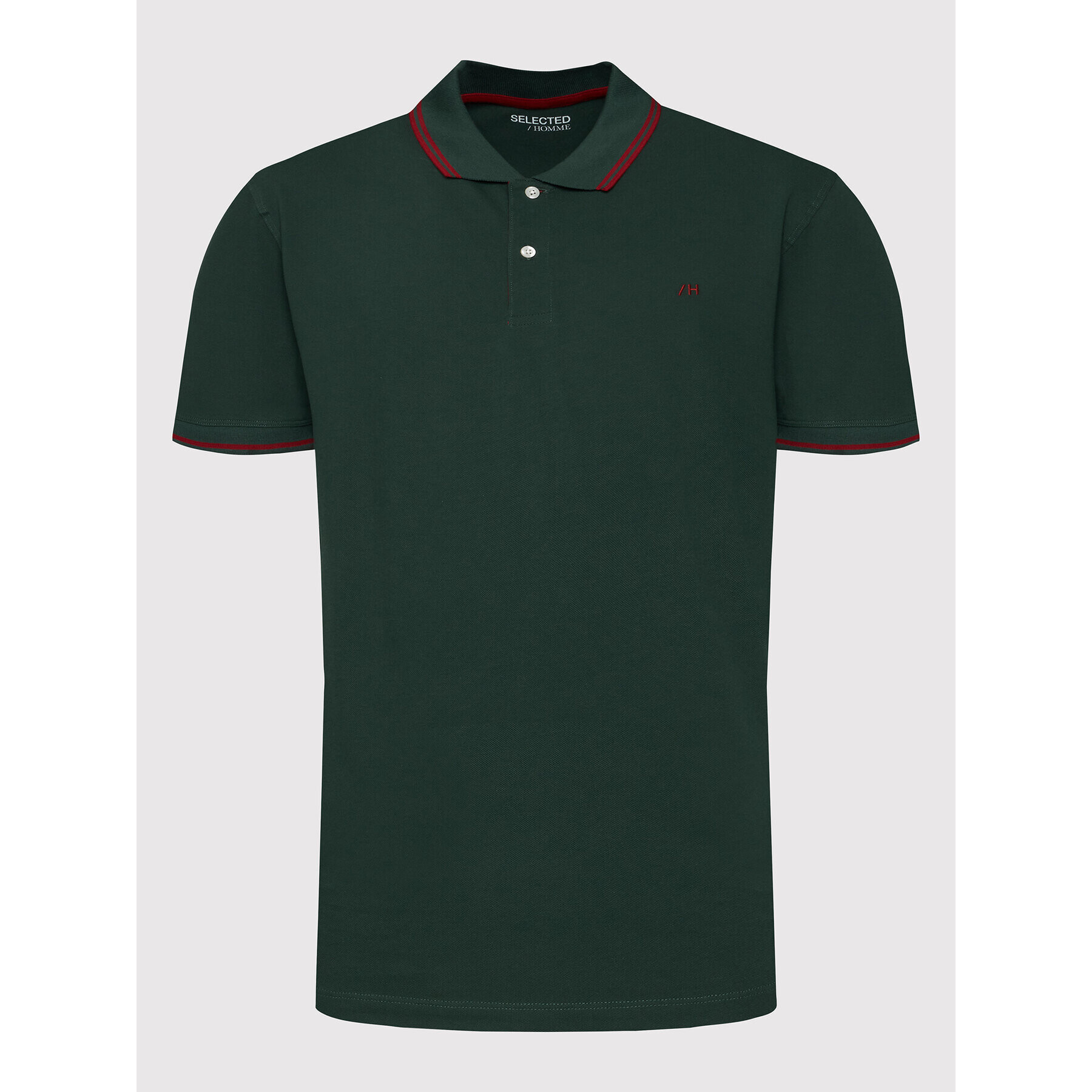 Selected Homme Tricou polo Aze 16082841 Verde Regular Fit - Pled.ro