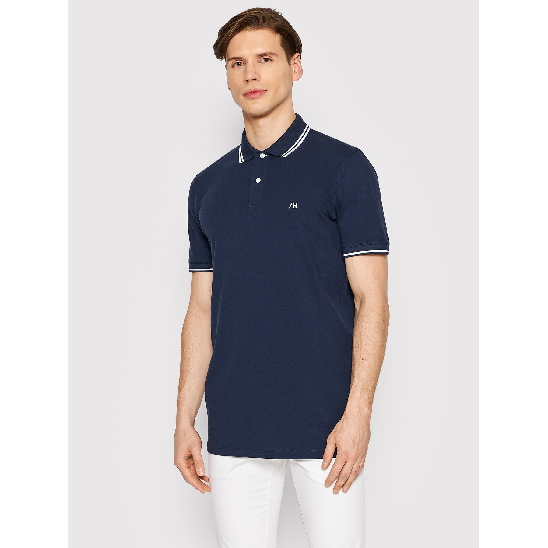 Selected Homme Tricou polo Aze 16082841 Bleumarin Regular Fit - Pled.ro