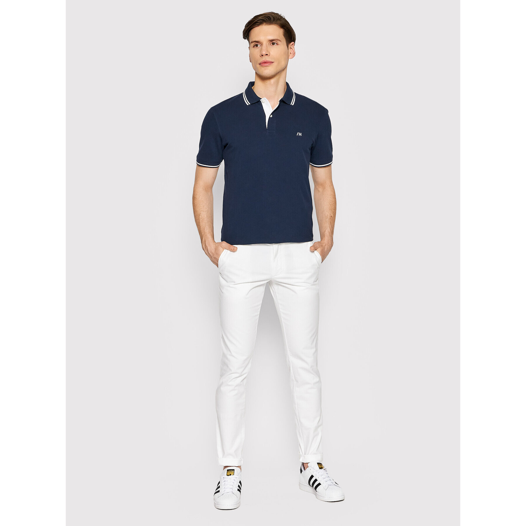 Selected Homme Tricou polo Aze 16082841 Bleumarin Regular Fit - Pled.ro