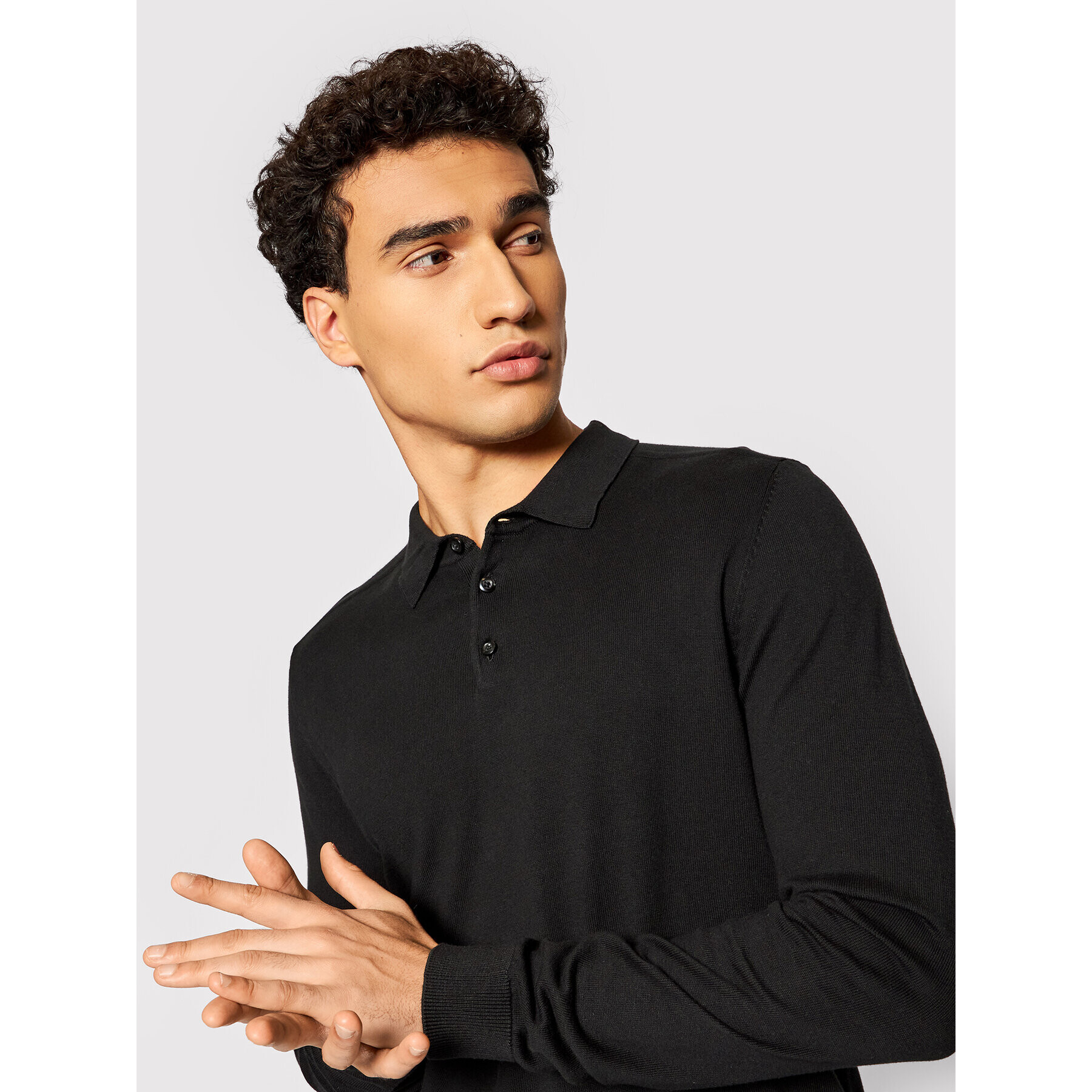 Selected Homme Tricou polo Berg 16081320 Negru Regular Fit - Pled.ro