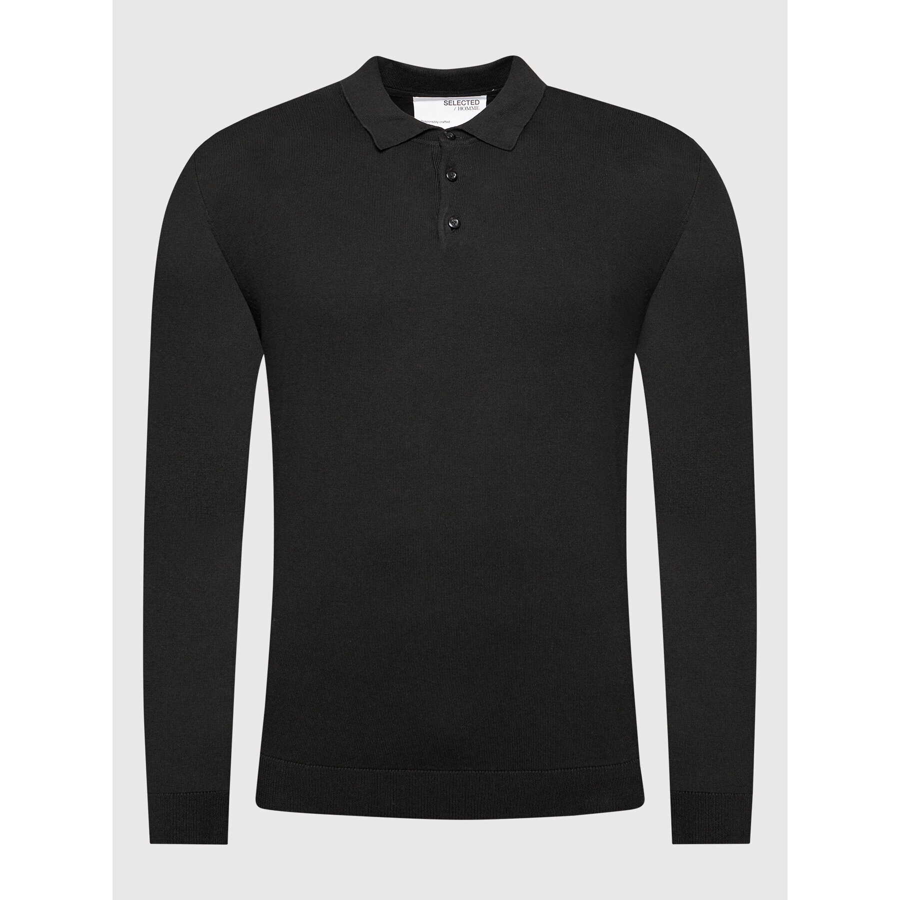 Selected Homme Tricou polo Berg 16081320 Negru Regular Fit - Pled.ro