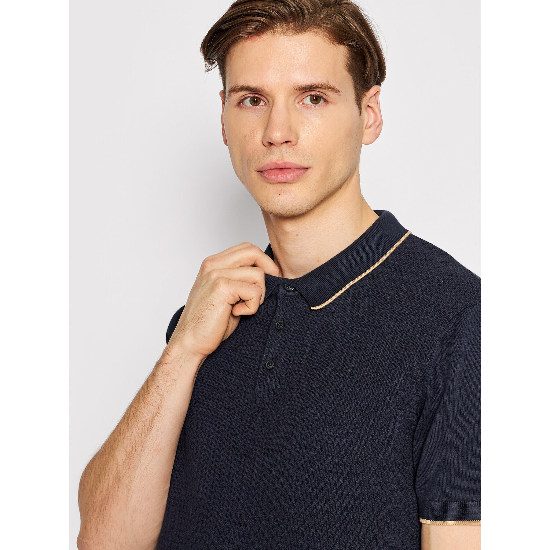 Selected Homme Tricou polo Hank 16083930 Bleumarin Regular Fit - Pled.ro