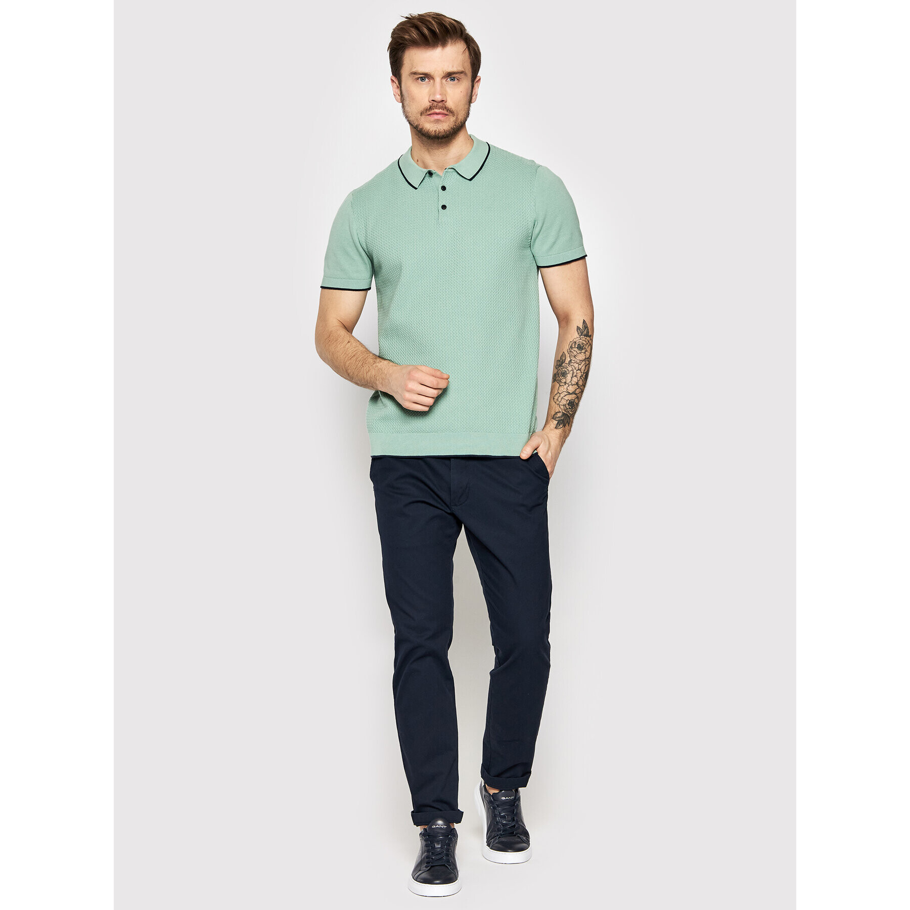 Selected Homme Tricou polo Hank 16083930 Verde Regular Fit - Pled.ro