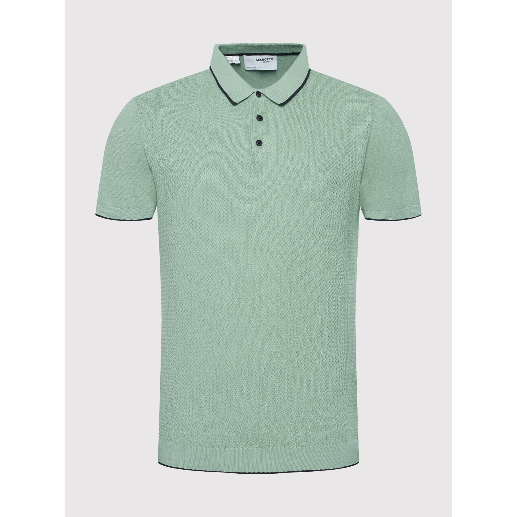 Selected Homme Tricou polo Hank 16083930 Verde Regular Fit - Pled.ro