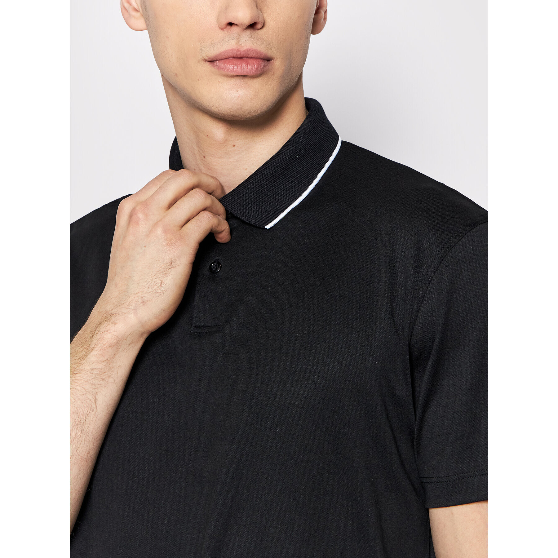 Selected Homme Tricou polo Leroy 16082844 Negru Regular Fit - Pled.ro