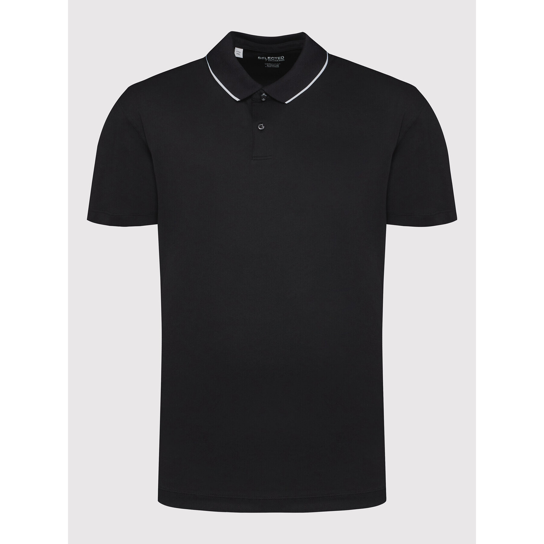 Selected Homme Tricou polo Leroy 16082844 Negru Regular Fit - Pled.ro