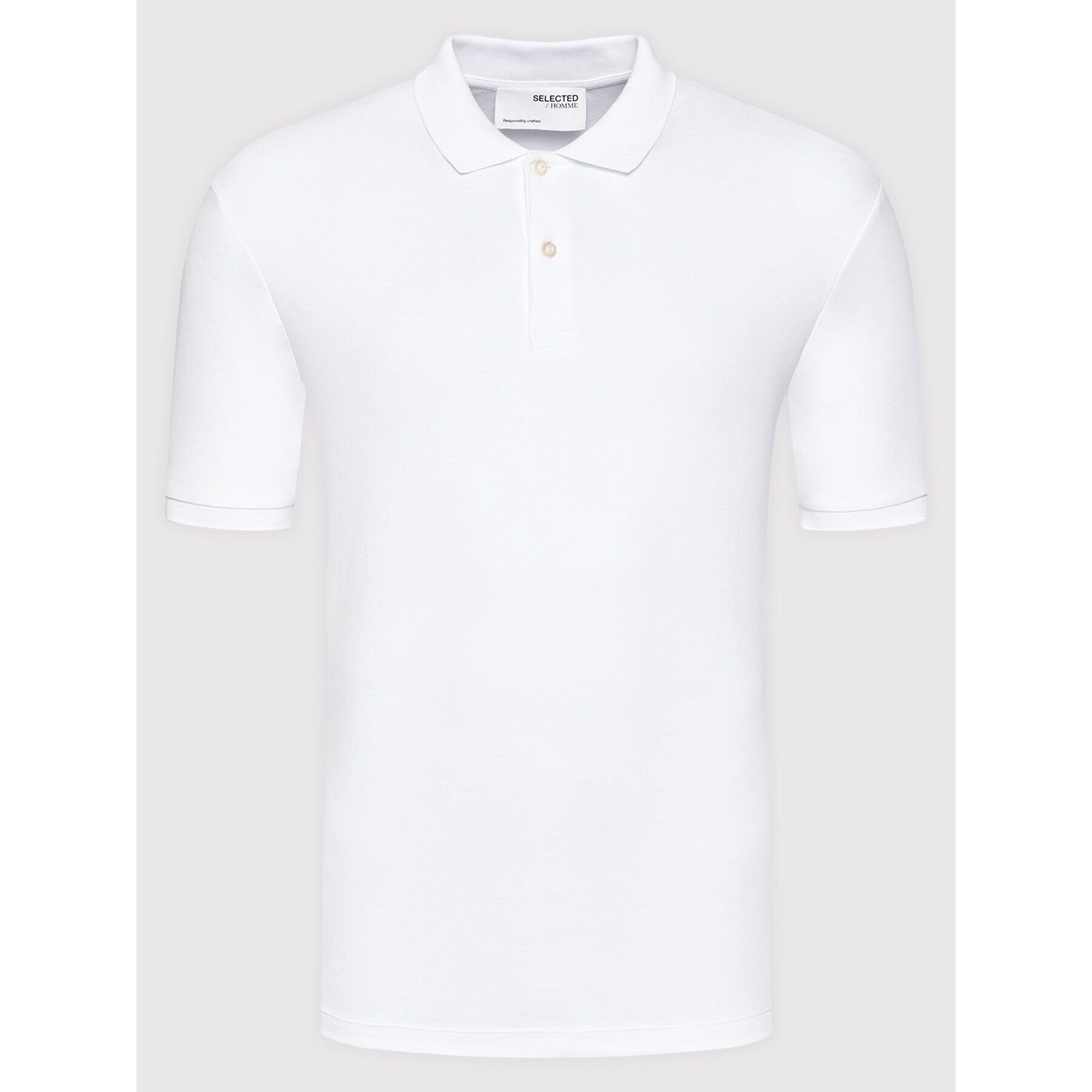 Selected Homme Tricou polo Paris 16072841 Alb Regular Fit - Pled.ro