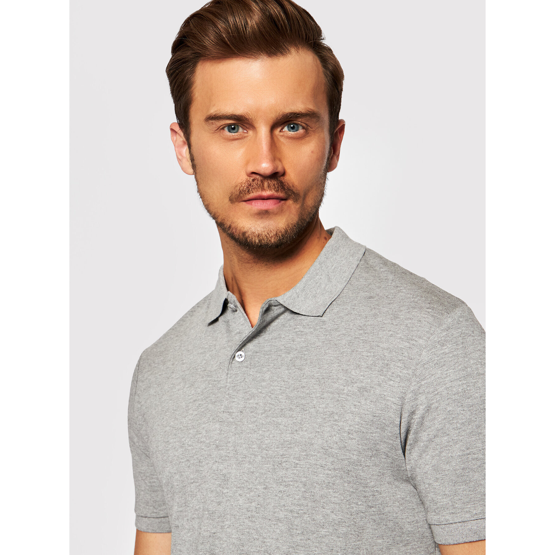 Selected Homme Tricou polo Paris 16072841 Gri Regular Fit - Pled.ro