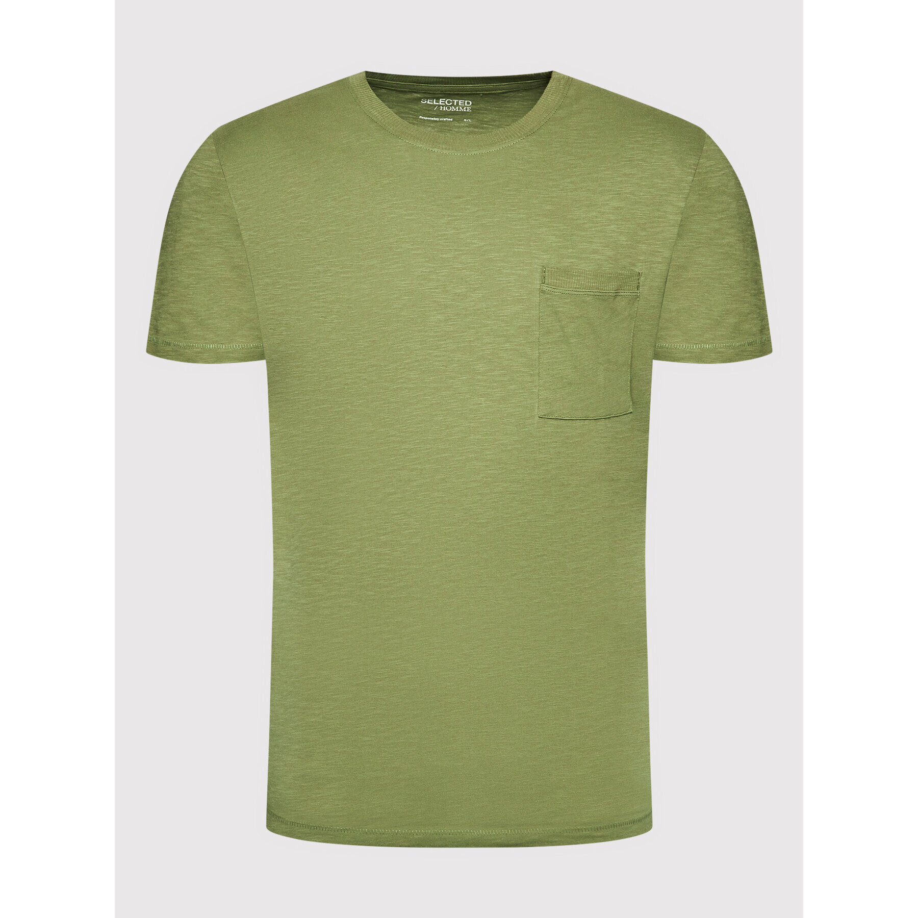 Selected Homme Tricou Rockford 16083432 Verde Regular Fit - Pled.ro