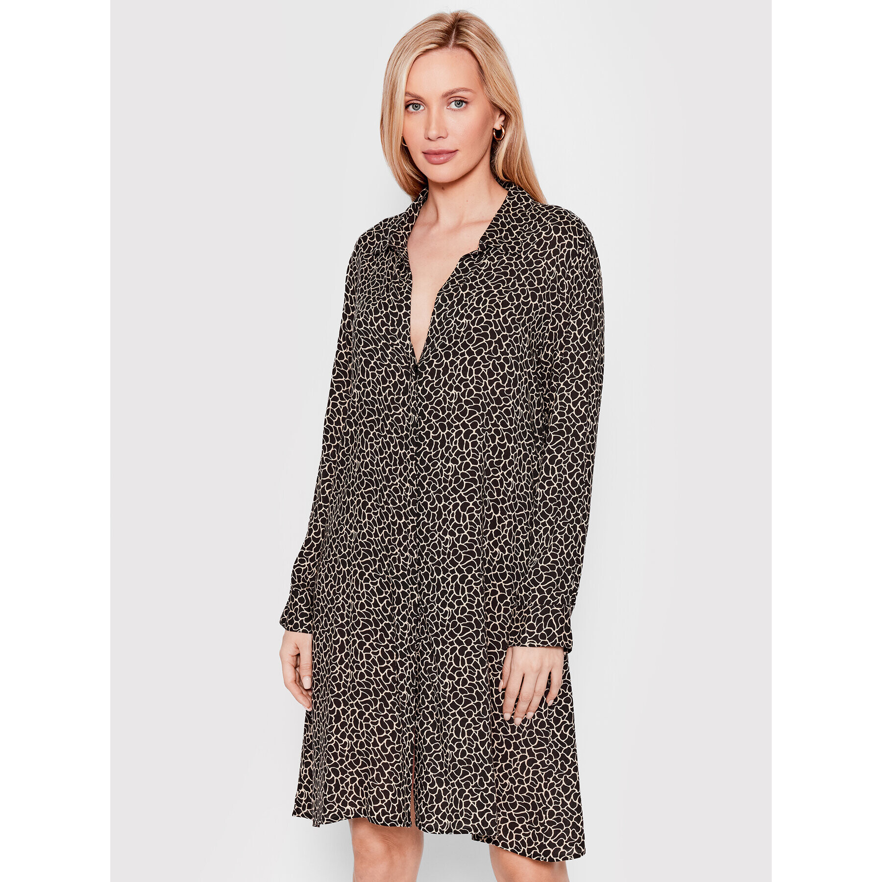 Selmark Rochie tip cămașă BG295 Negru Regular Fit - Pled.ro