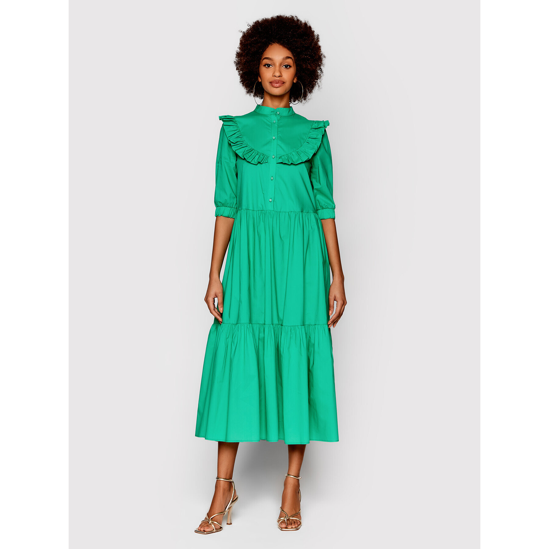 Silvian Heach Rochie de zi PGP22171VE Verde Regular Fit - Pled.ro