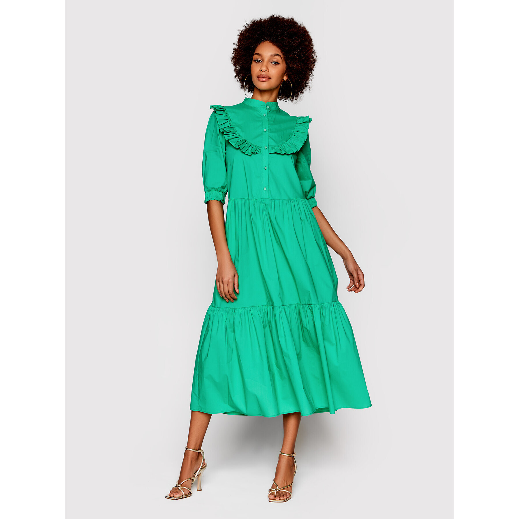 Silvian Heach Rochie de zi PGP22171VE Verde Regular Fit - Pled.ro