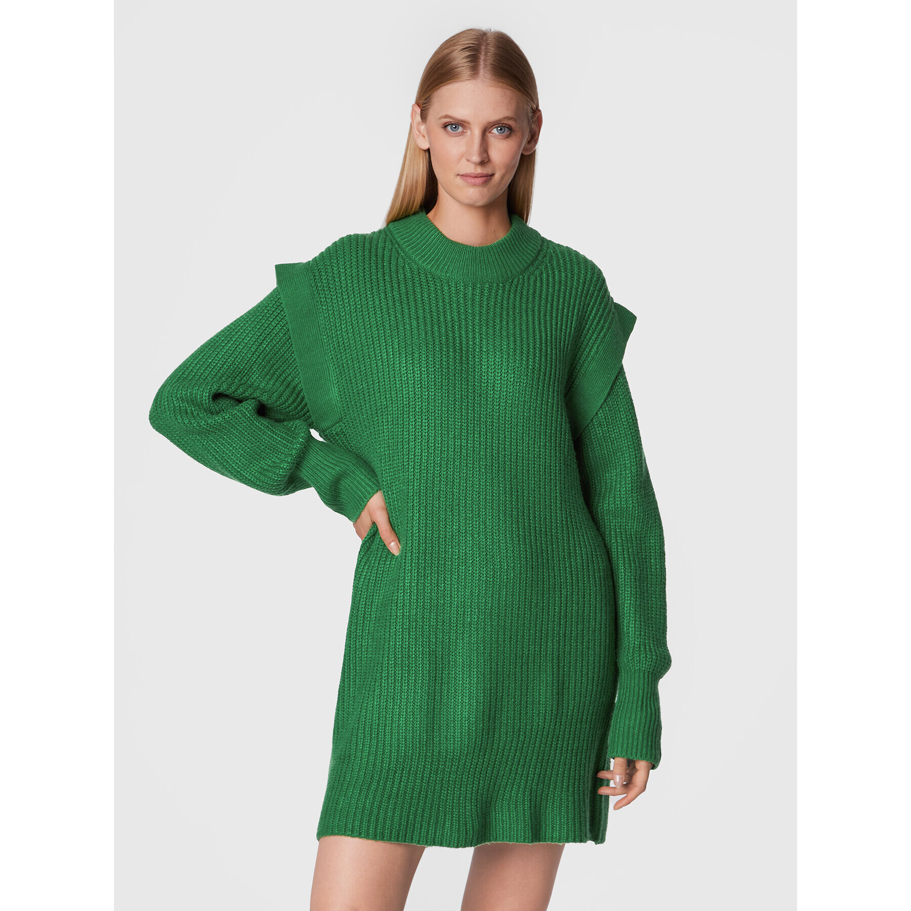 Silvian Heach Rochie tricotată PGA22120VE Verde Relaxed Fit - Pled.ro