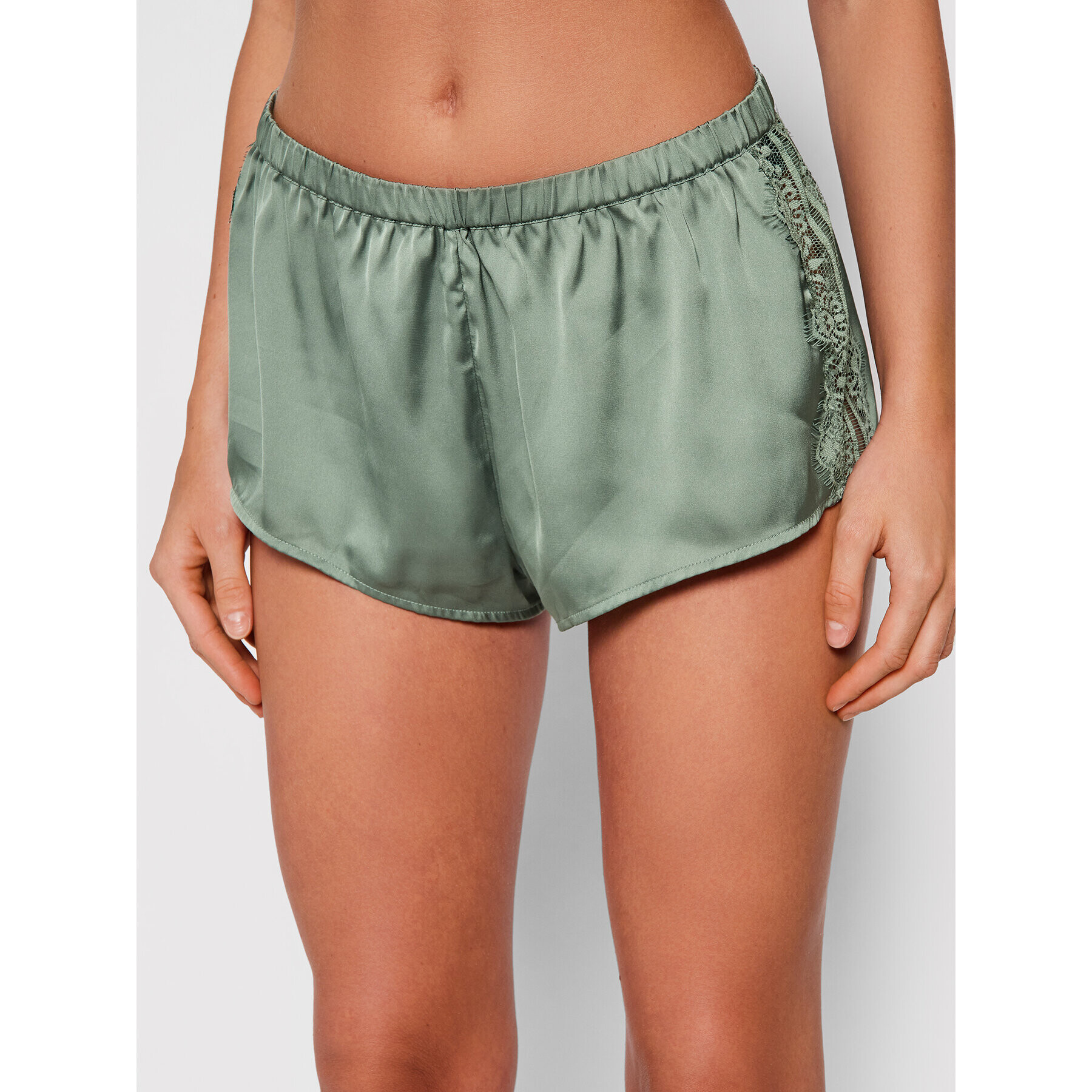 Simone Pérèle Pantaloni scurți pijama Satin Secrets 23H640 Verde - Pled.ro