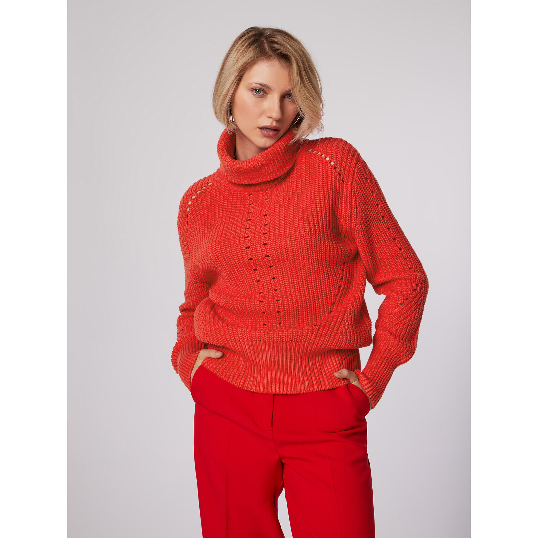 Simple Bluză cu gât SWD507-02 Coral Relaxed Fit - Pled.ro