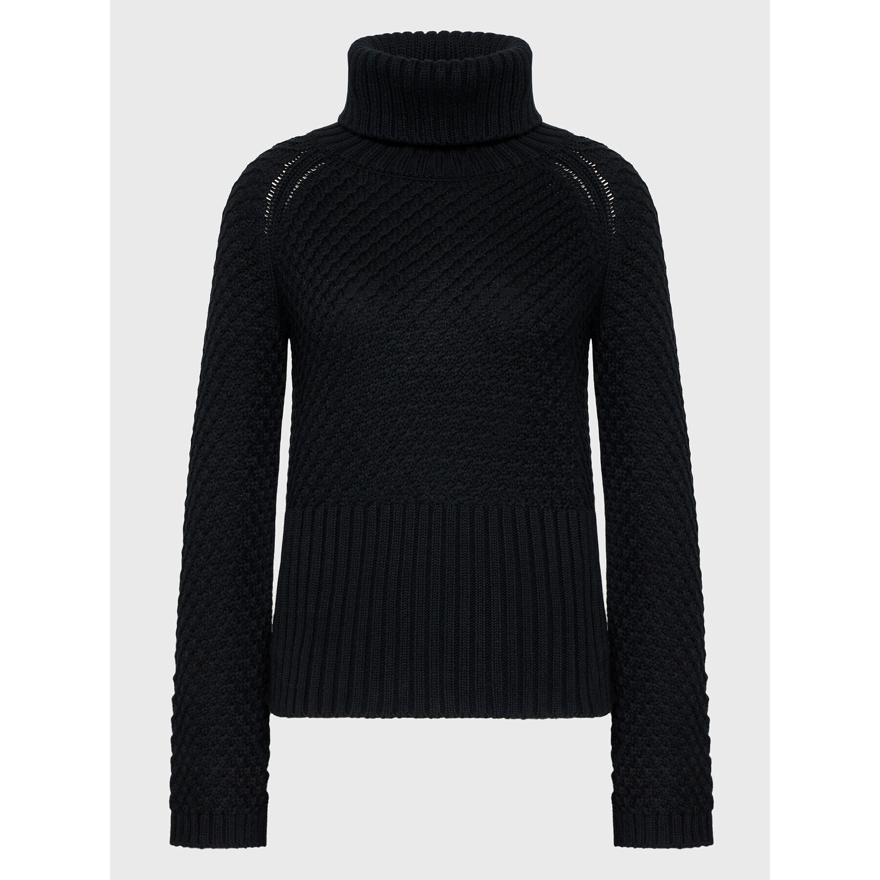 Simple Bluză cu gât SWD508 Negru Regular Fit - Pled.ro