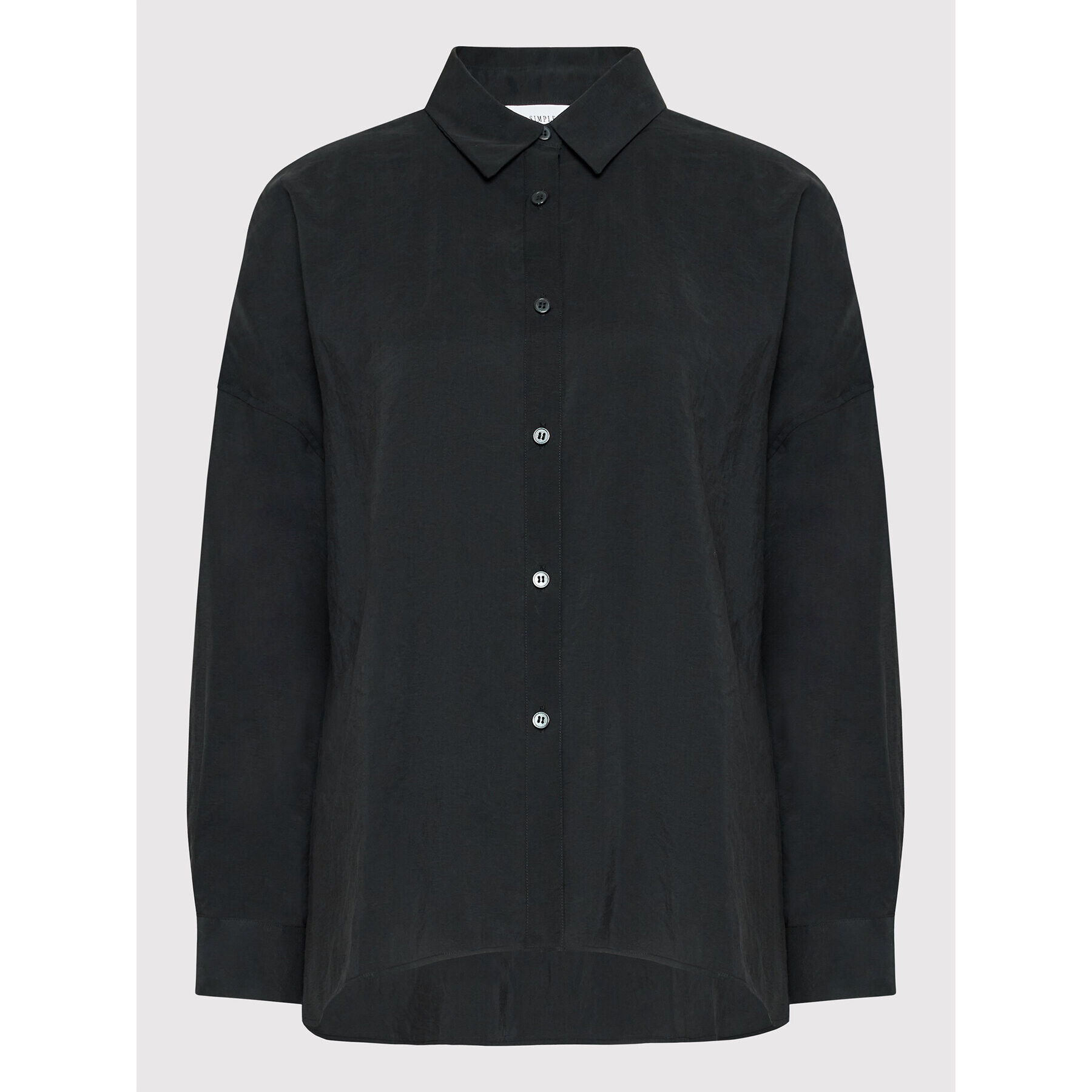 Simple Cămașă KOD004 Negru Relaxed Fit - Pled.ro