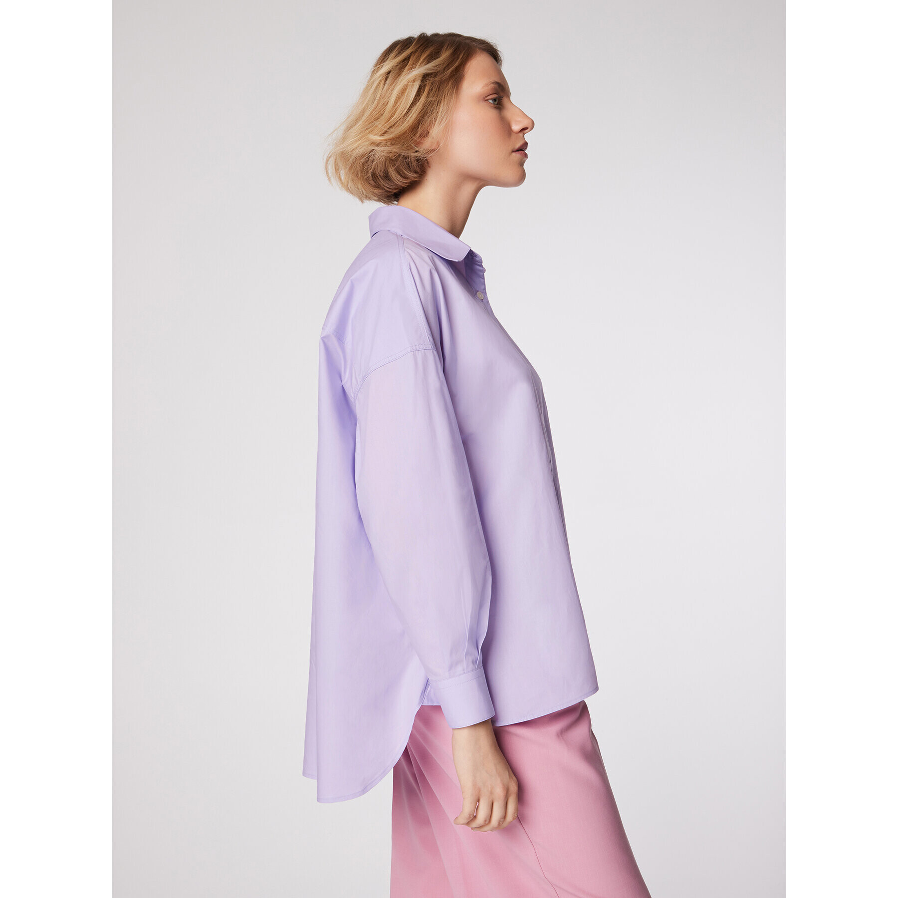 Simple Cămașă KOD020 Violet Oversize - Pled.ro