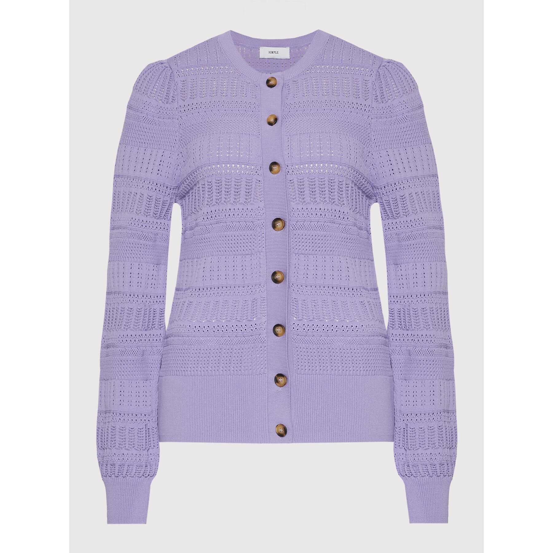 Simple Cardigan SWD024 Violet Regular Fit - Pled.ro