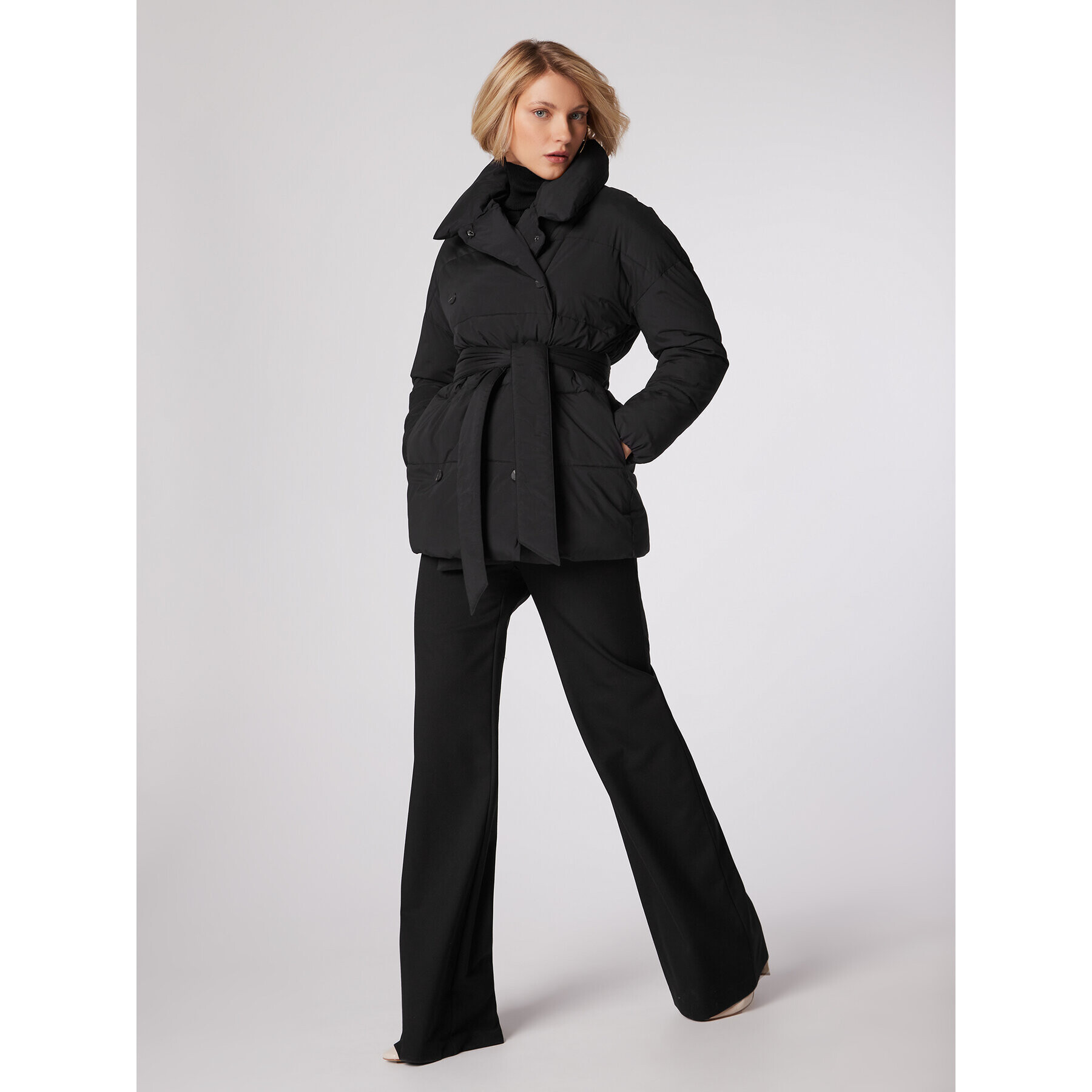 Simple Geacă de iarnă KUD501-01 Negru Relaxed Fit - Pled.ro