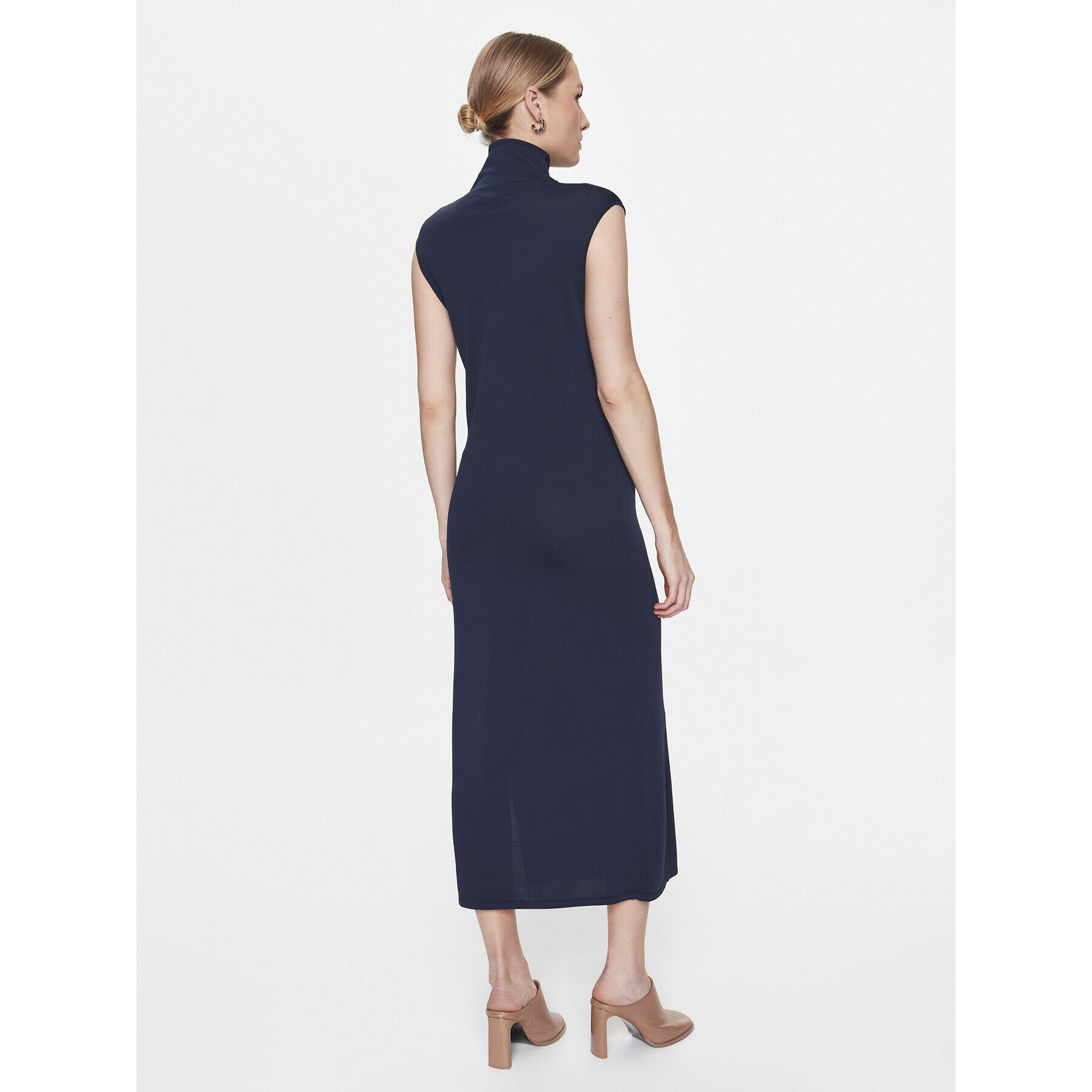 Simple Rochie cocktail SUD007 Bleumarin Regular Fit - Pled.ro