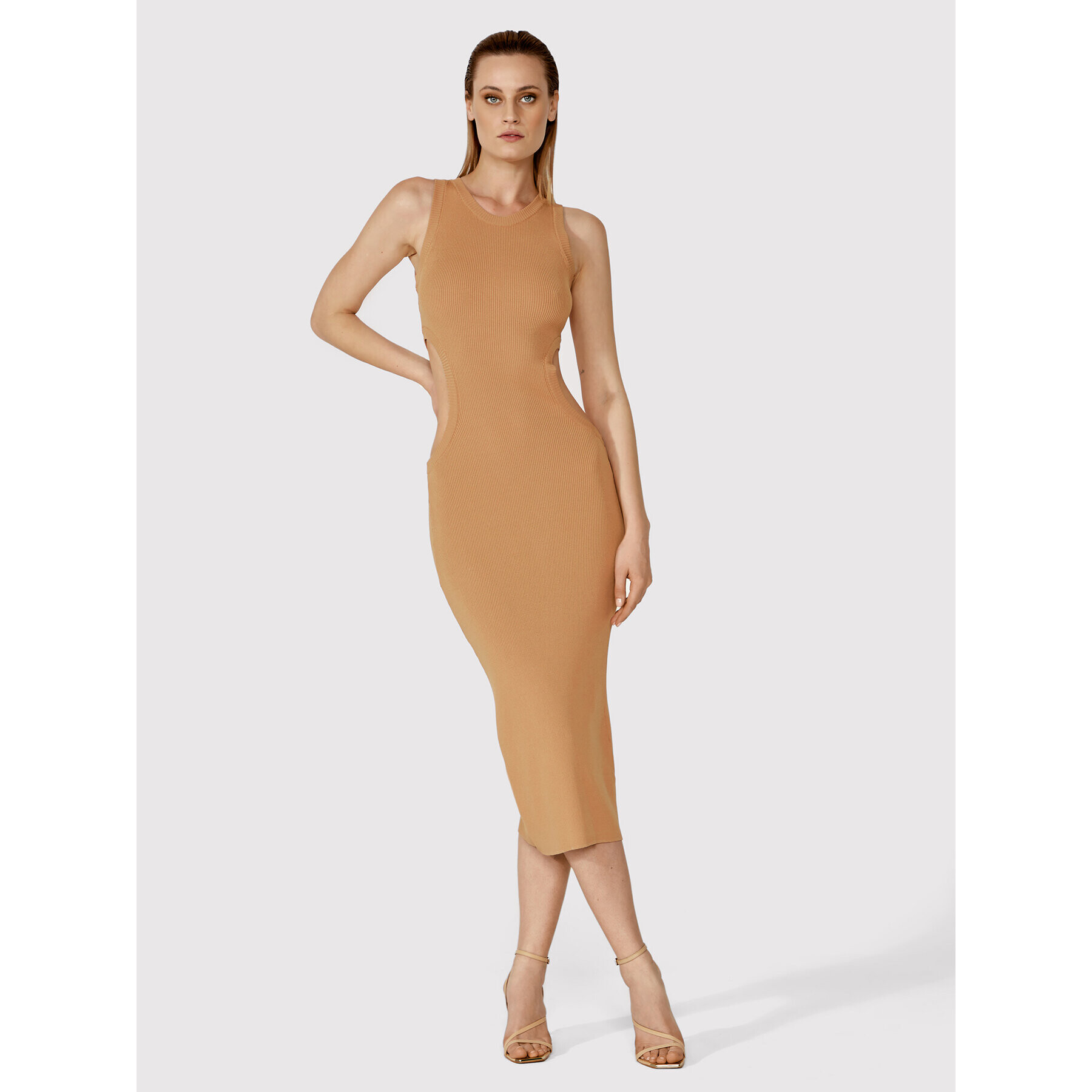 Simple Rochie de vară SUD015 Maro Slim Fit - Pled.ro