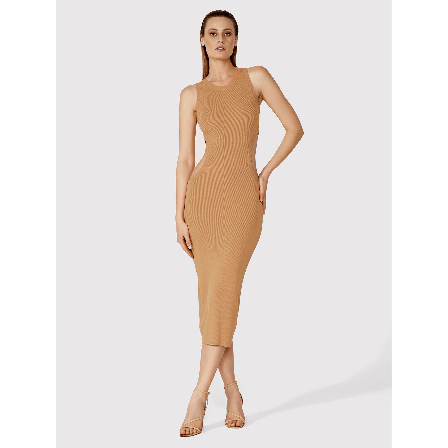 Simple Rochie de vară SUD015 Maro Slim Fit - Pled.ro