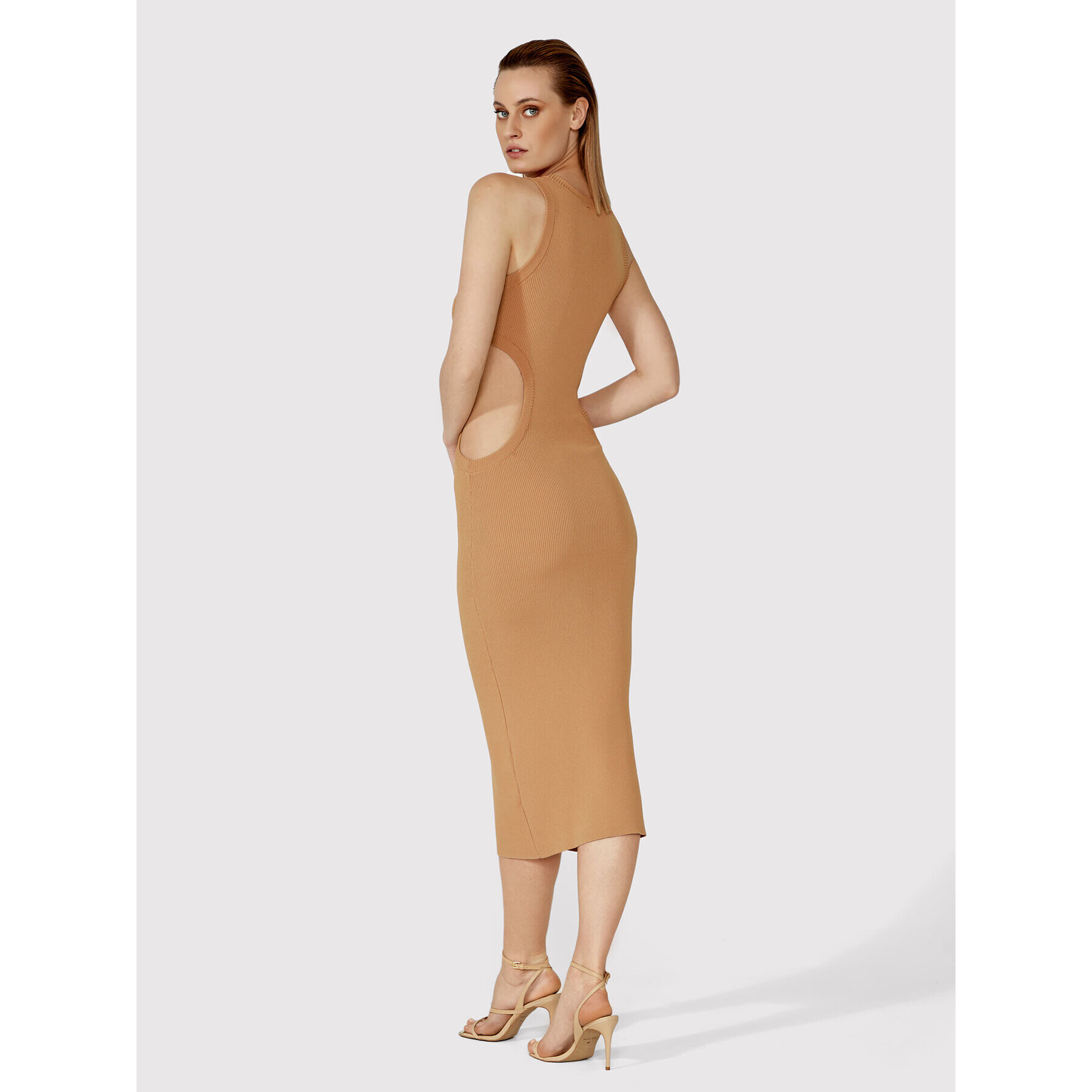 Simple Rochie de vară SUD015 Maro Slim Fit - Pled.ro