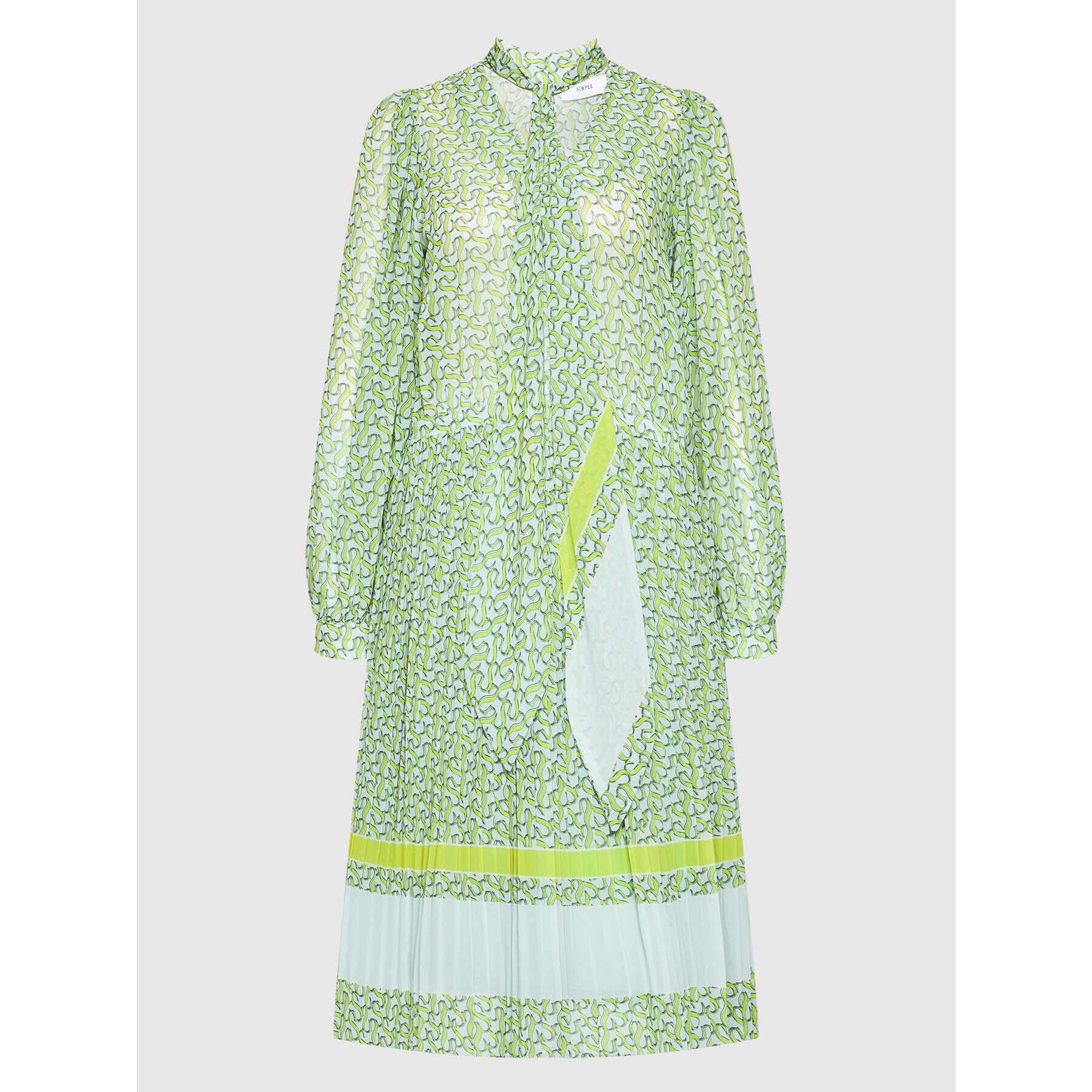 Simple Rochie de zi SUD005 Verde Regular Fit - Pled.ro