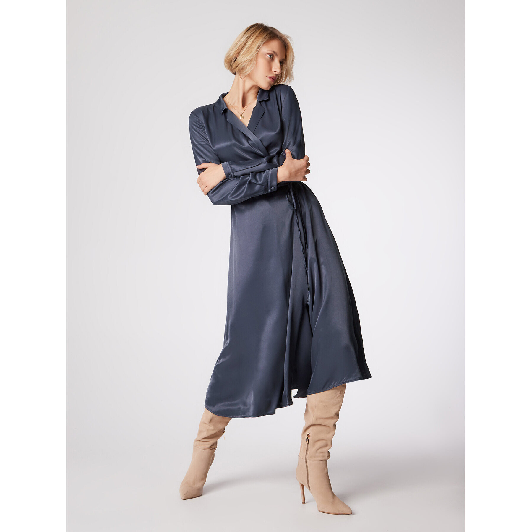 Simple Rochie de zi SUD514-02 Bleumarin Relaxed Fit - Pled.ro