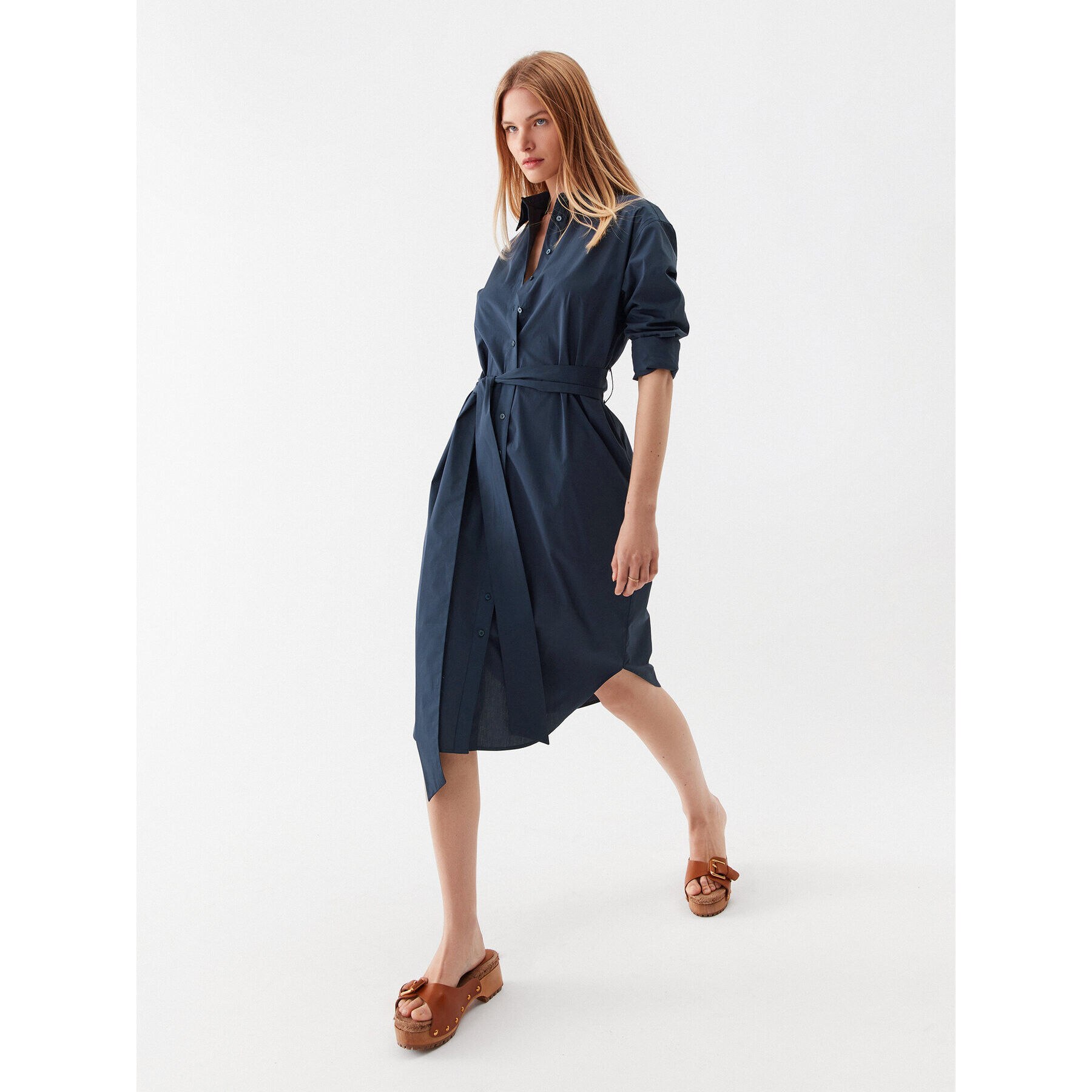 Simple Rochie tip cămașă SI23-SUD012 Bleumarin Regular Fit - Pled.ro