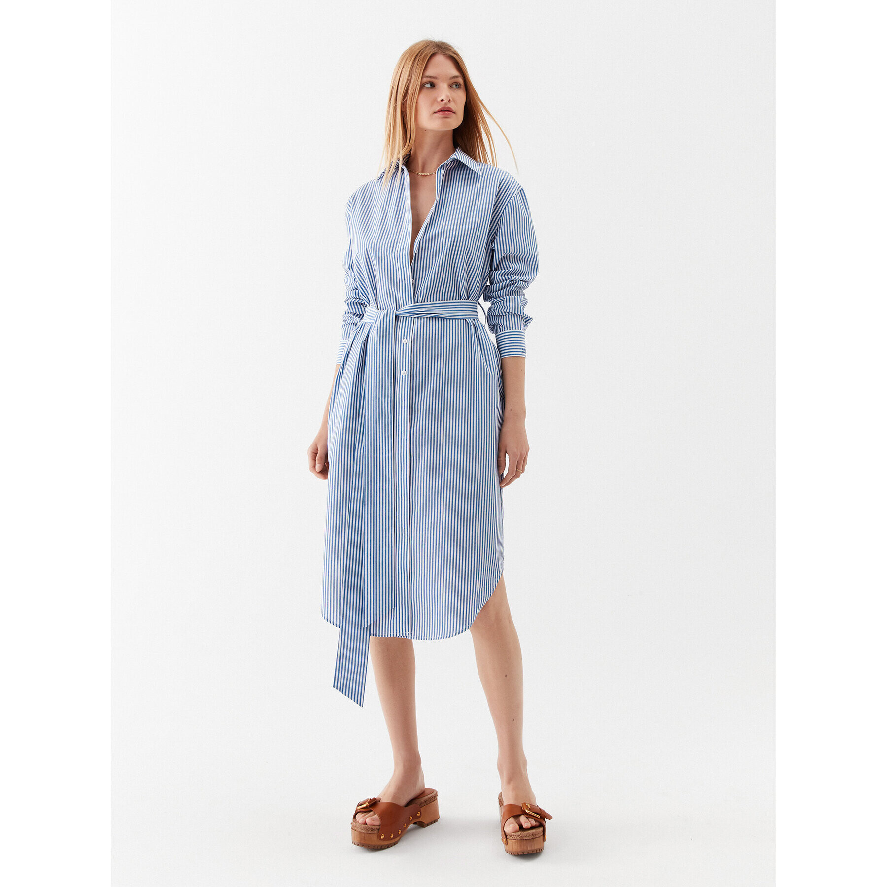 Simple Rochie tip cămașă SUD011 Albastru Regular Fit - Pled.ro