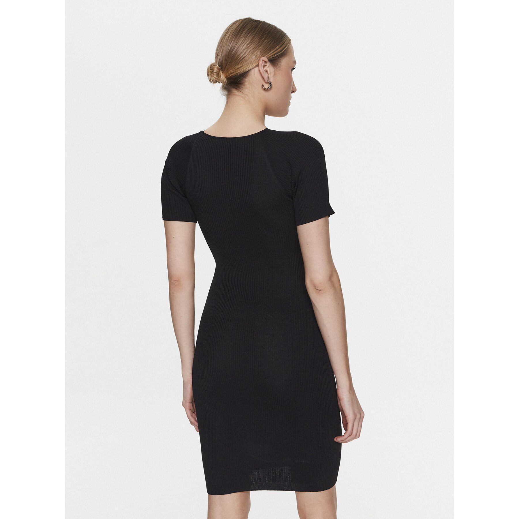 Simple Rochie tricotată SUD003 Negru Slim Fit - Pled.ro