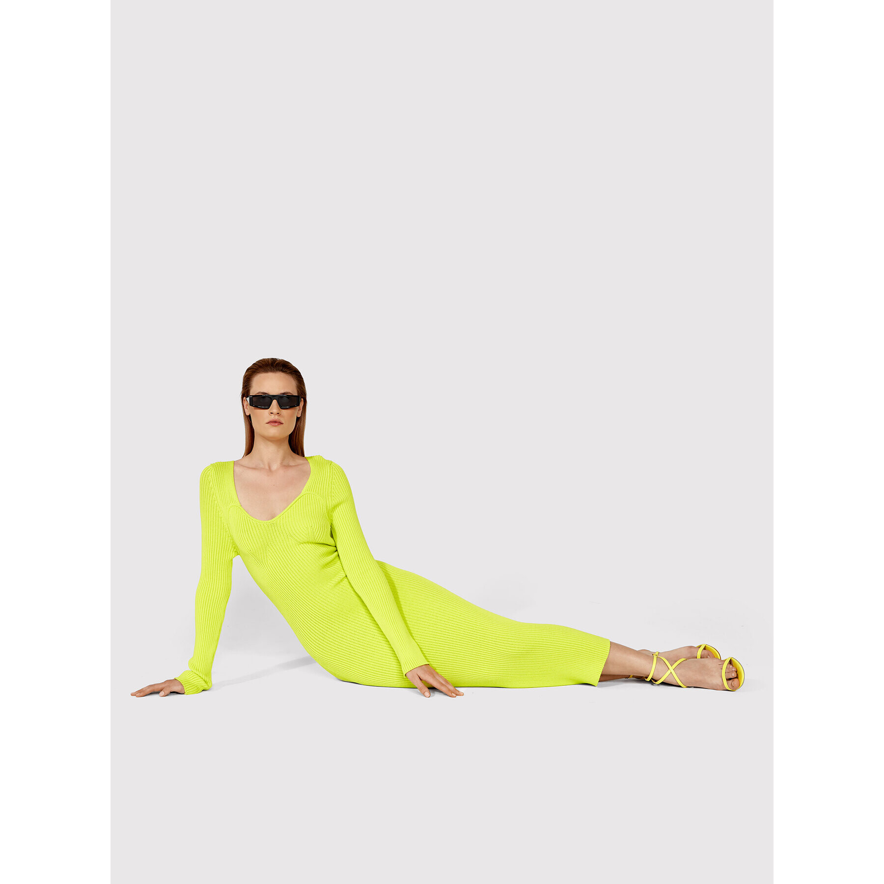 Simple Rochie tricotată SUD008 Verde Slim Fit - Pled.ro