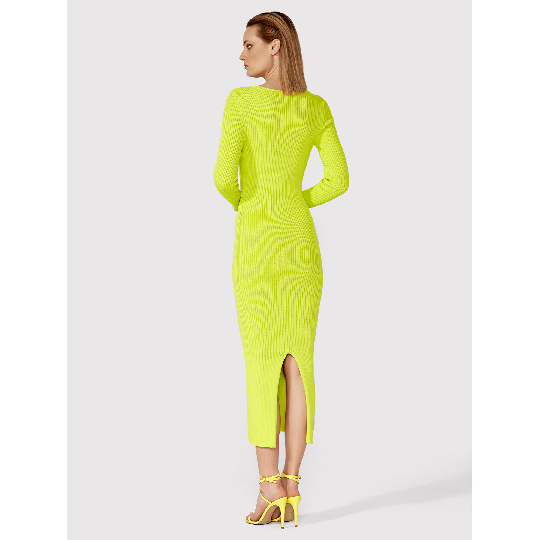 Simple Rochie tricotată SUD008 Verde Slim Fit - Pled.ro