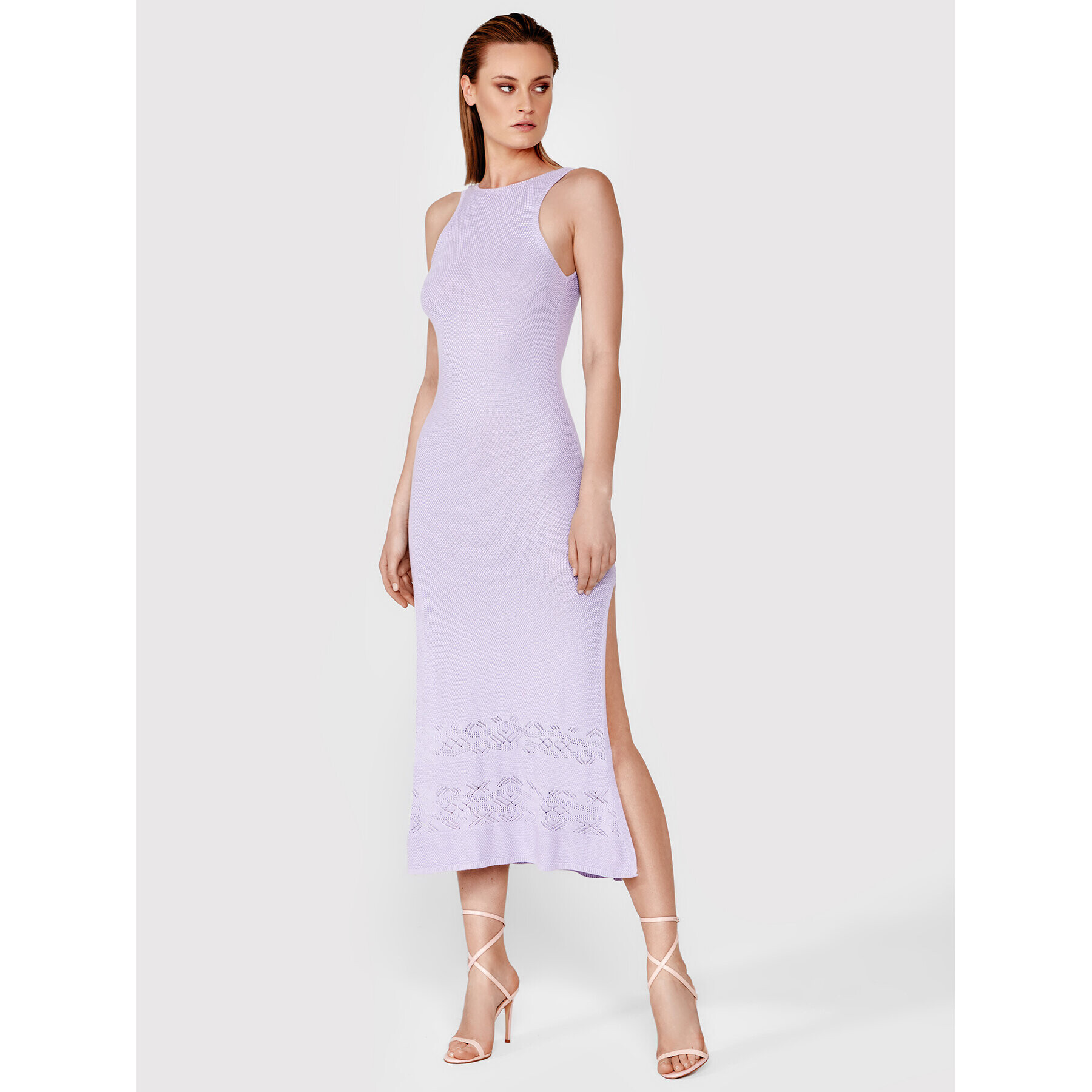 Simple Rochie tricotată SUD066 Violet Slim Fit - Pled.ro