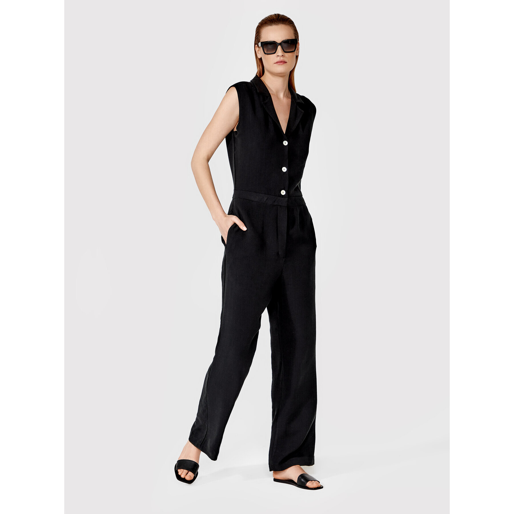 Simple Salopetă KMD001 Negru Regular Fit - Pled.ro