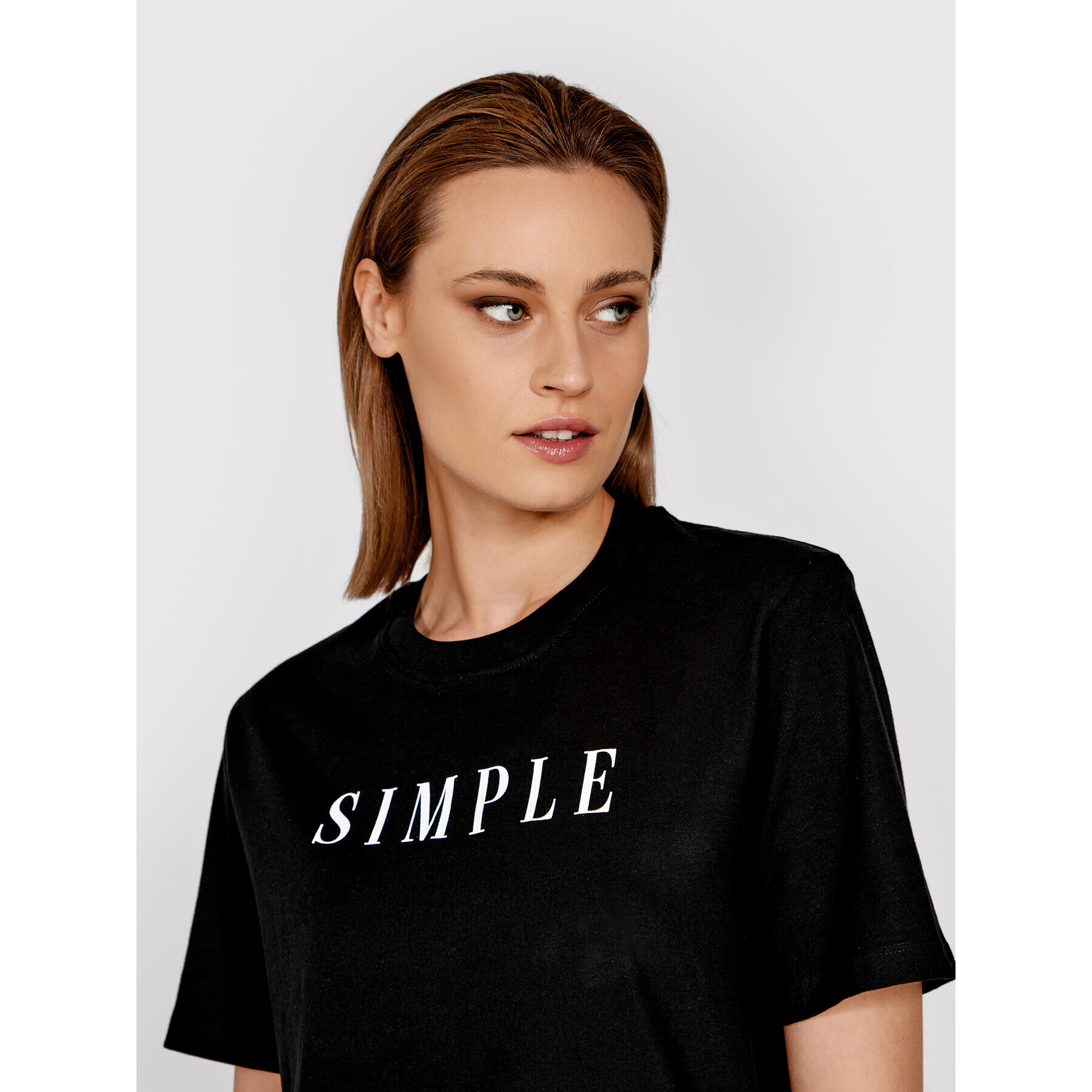 Simple Tricou TSD036 Negru Regular Fit - Pled.ro