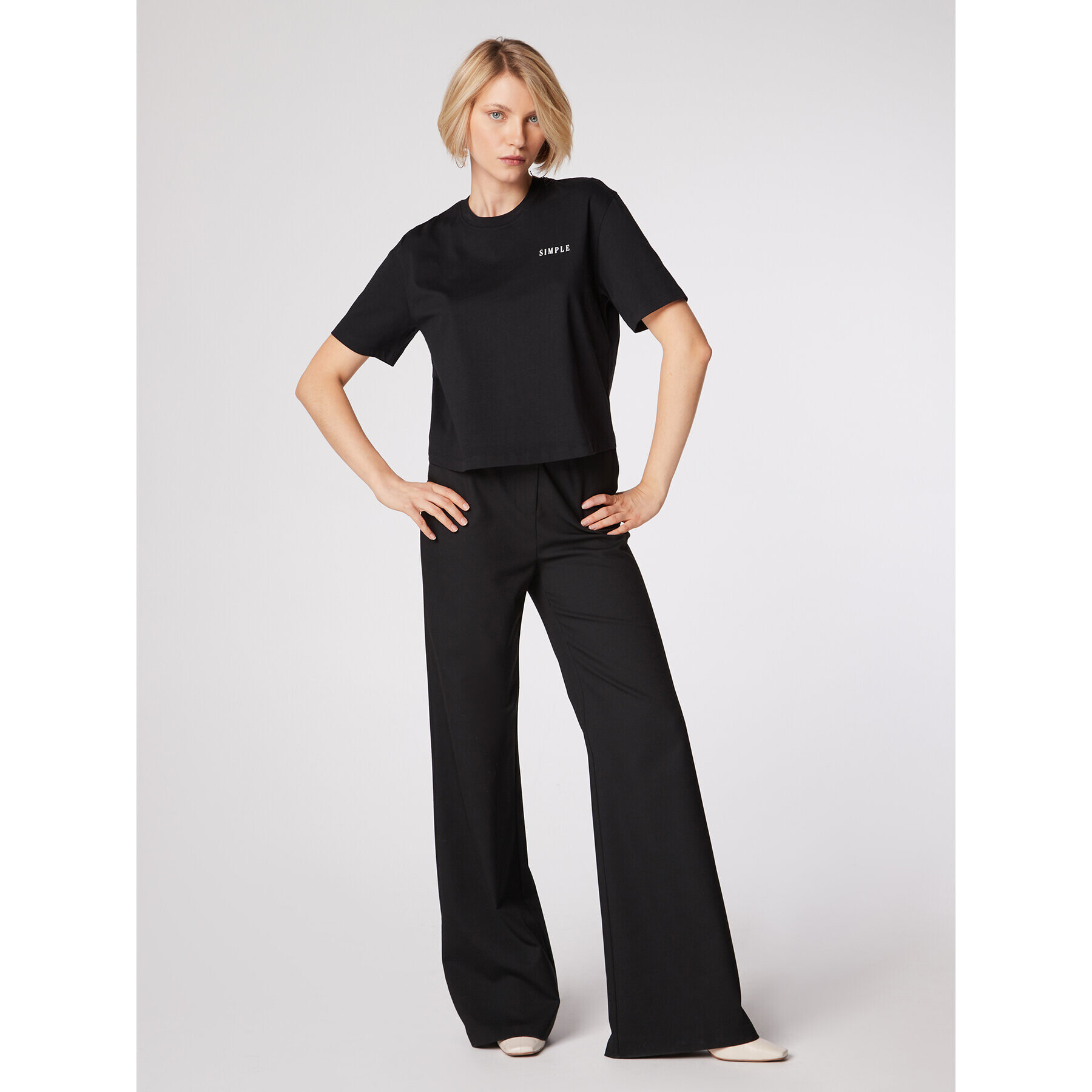 Simple Tricou TSD551-01 Negru Relaxed Fit - Pled.ro