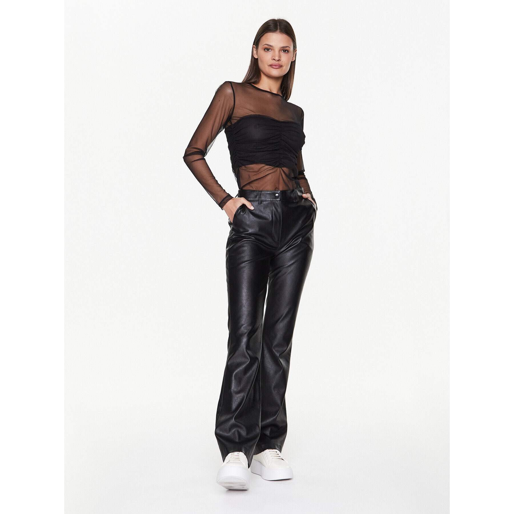 Sisley Bluză 3OAPW1009 Negru Regular Fit - Pled.ro