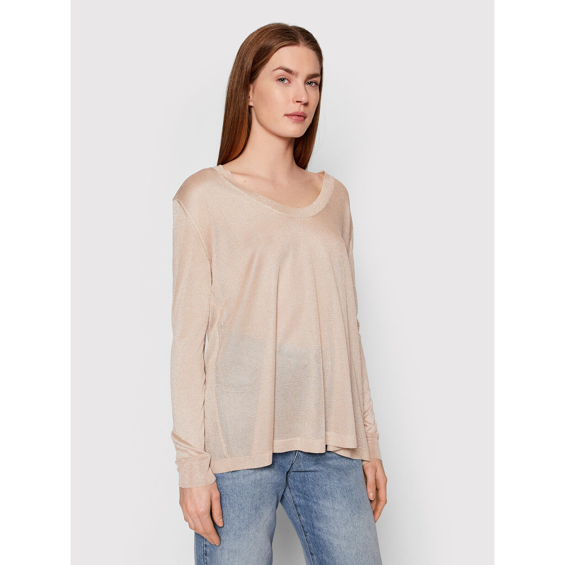 Sisley Bluză 107EM4005 Bej Loose Fit - Pled.ro