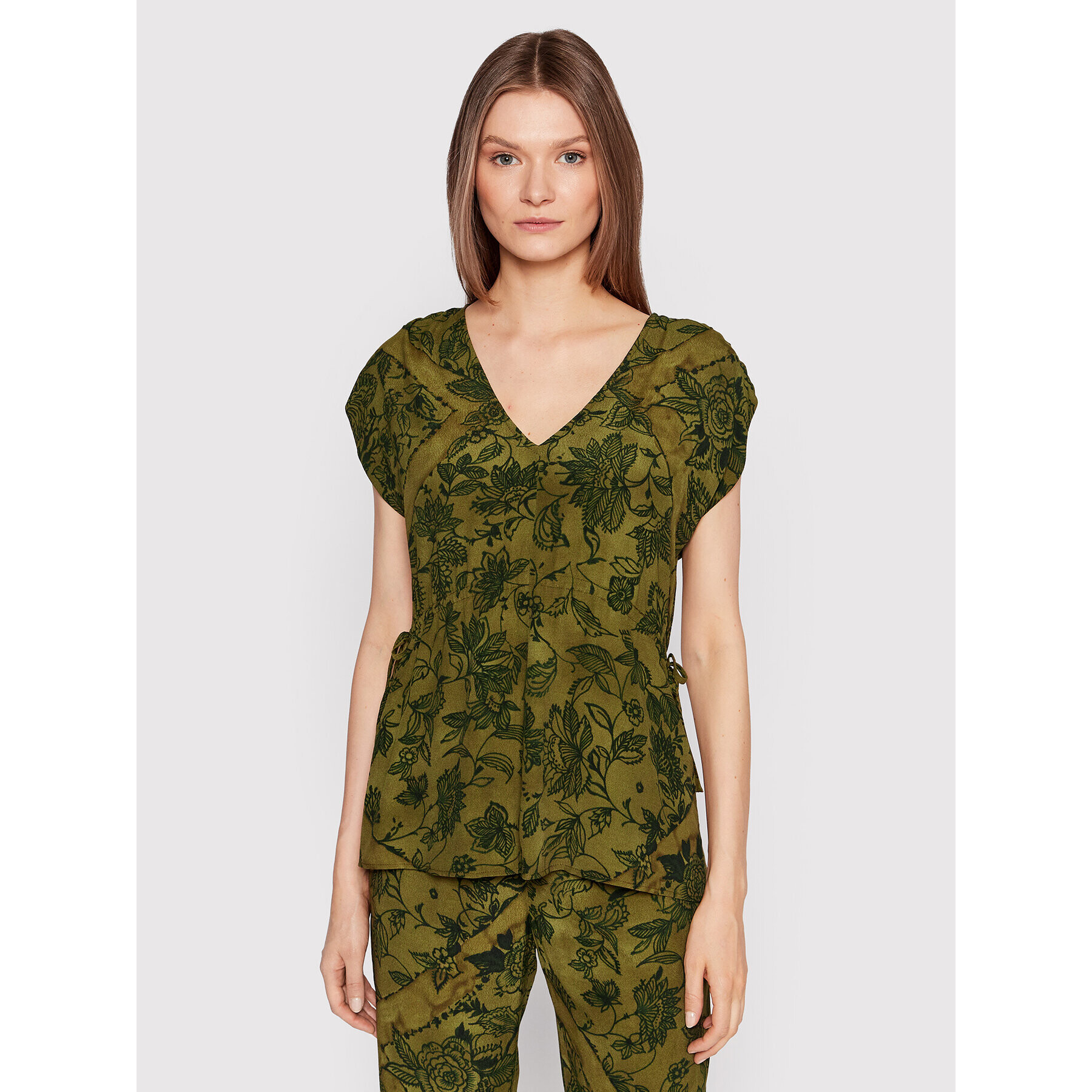 Sisley Bluză 5PYXLQ01F Verde Regular Fit - Pled.ro