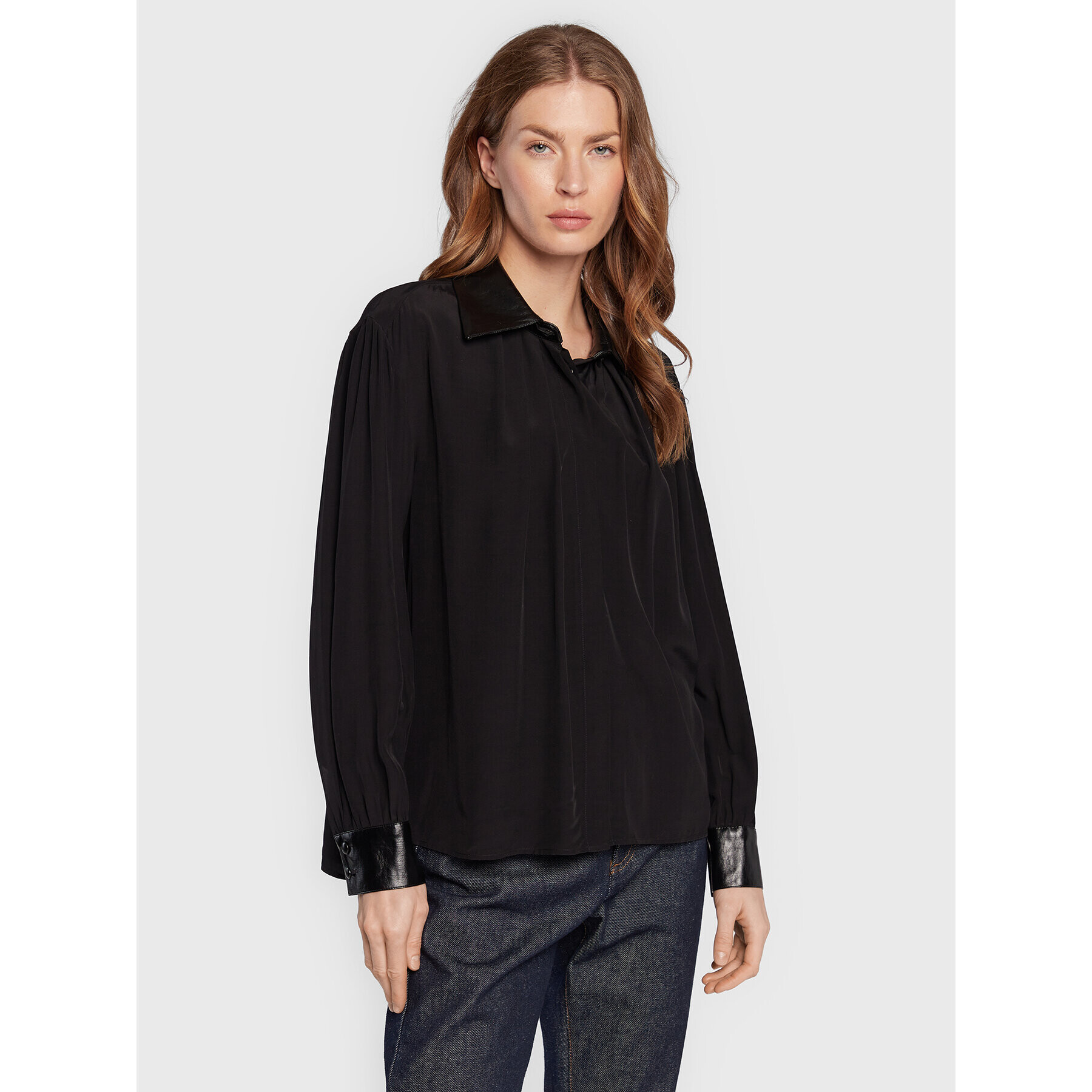 Sisley Cămașă 56ICLQ02L Negru Regular Fit - Pled.ro