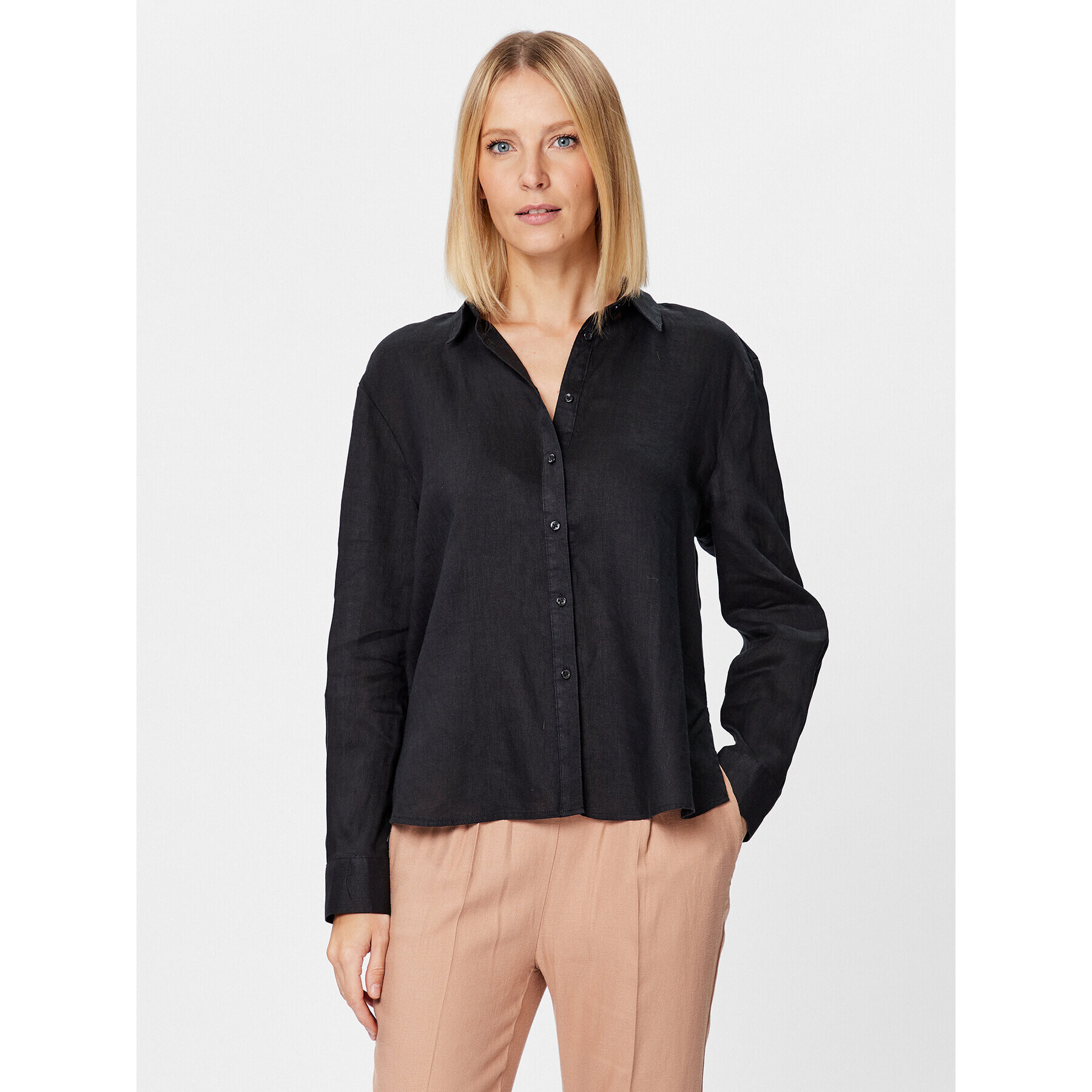 Sisley Cămașă 5BMLLQ05B Negru Regular Fit - Pled.ro