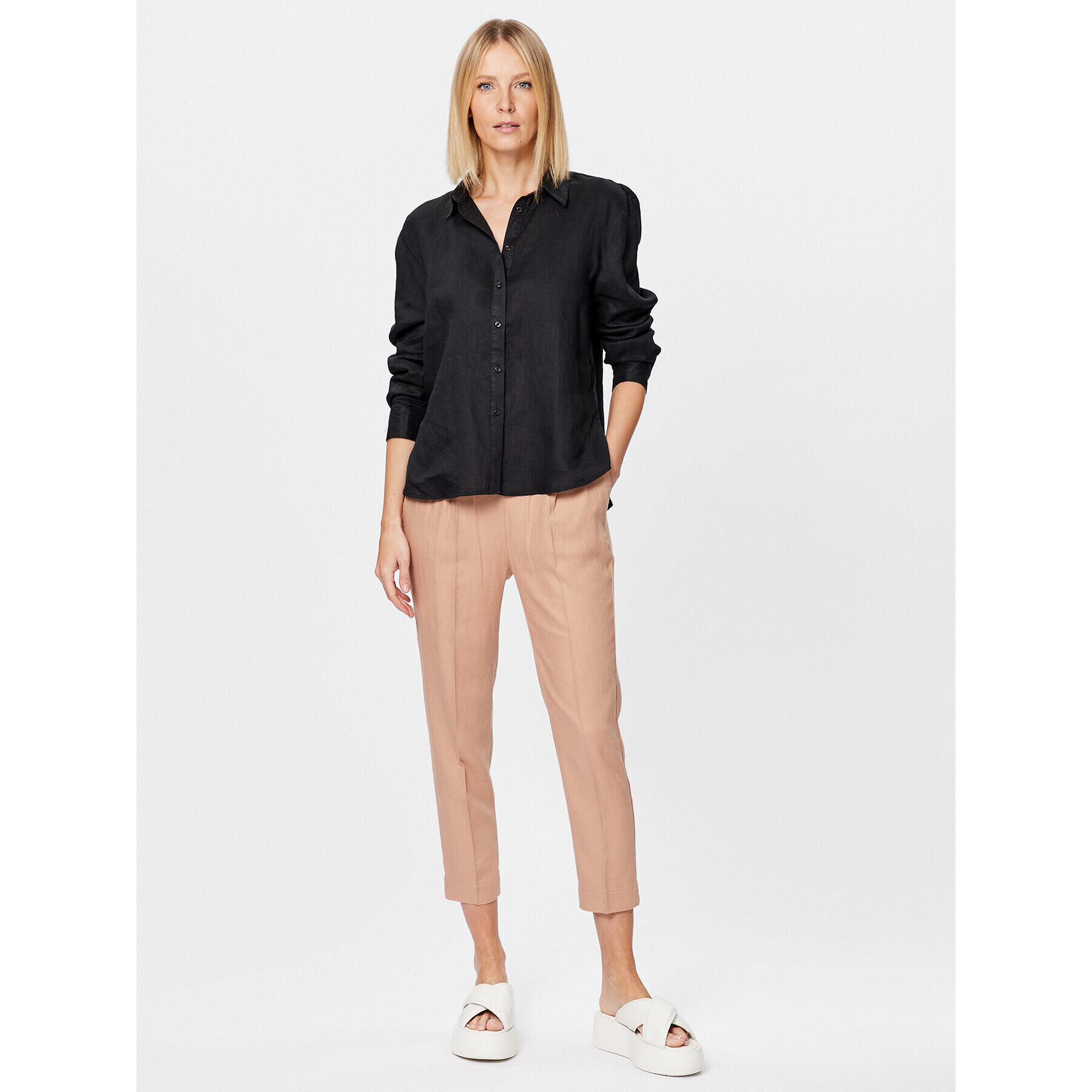 Sisley Cămașă 5BMLLQ05B Negru Regular Fit - Pled.ro