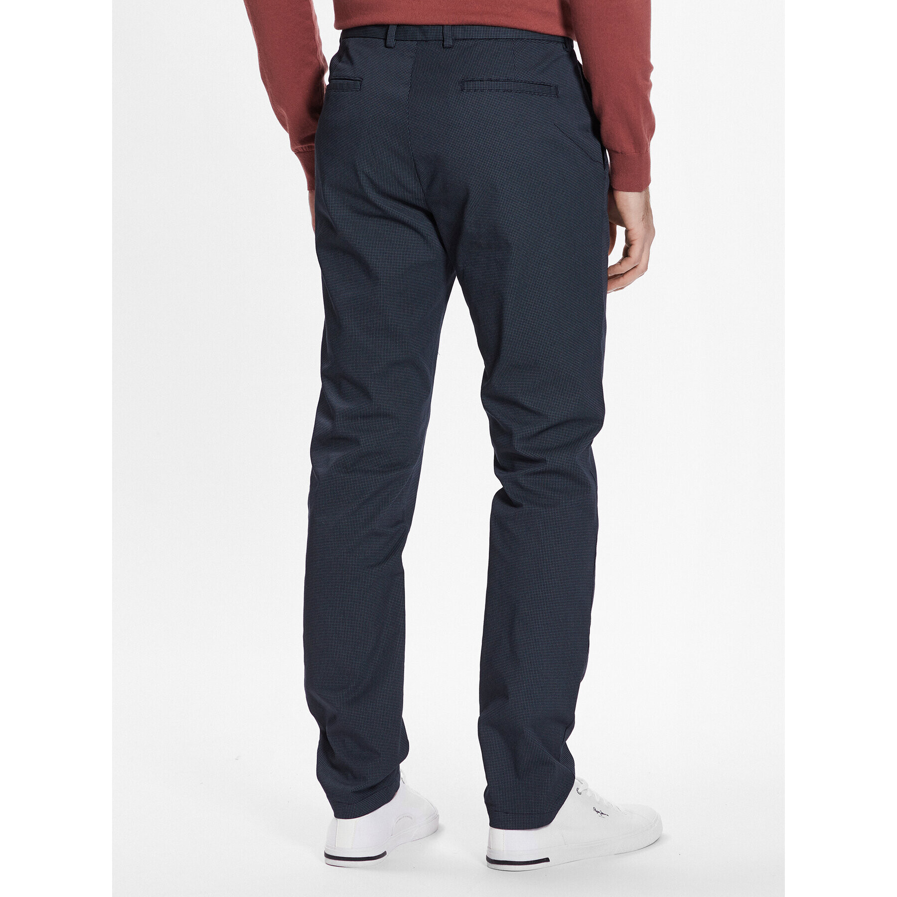 Sisley Pantaloni chino 4JLESF023 Bleumarin Slim Fit - Pled.ro