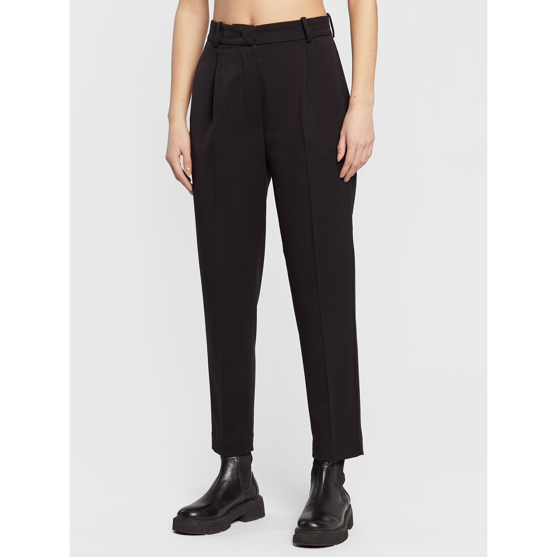 Sisley Pantaloni din material 42AT55CW7 Negru Regular Fit - Pled.ro