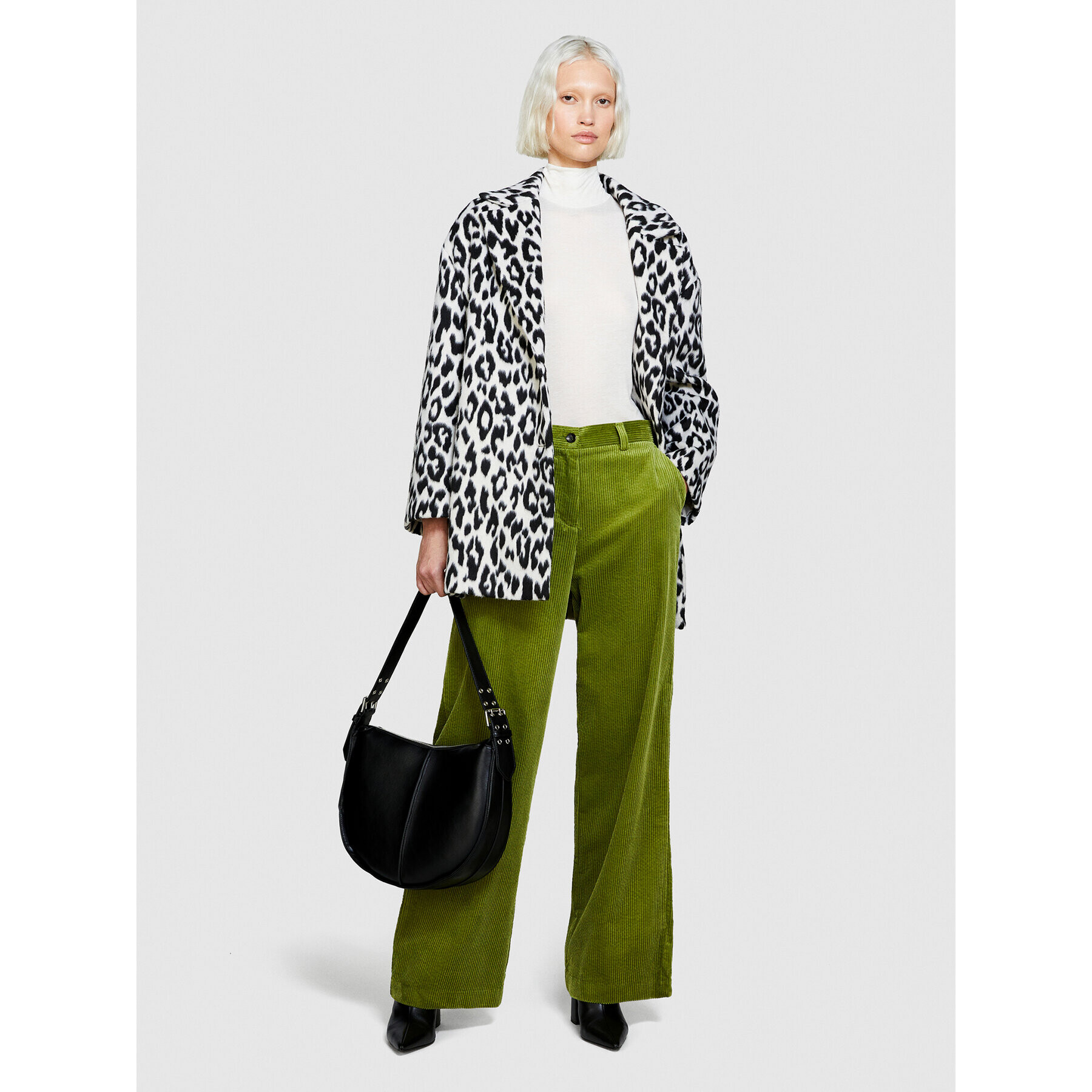 Sisley Pantaloni din material 453ULF040 Verde Wide Leg - Pled.ro