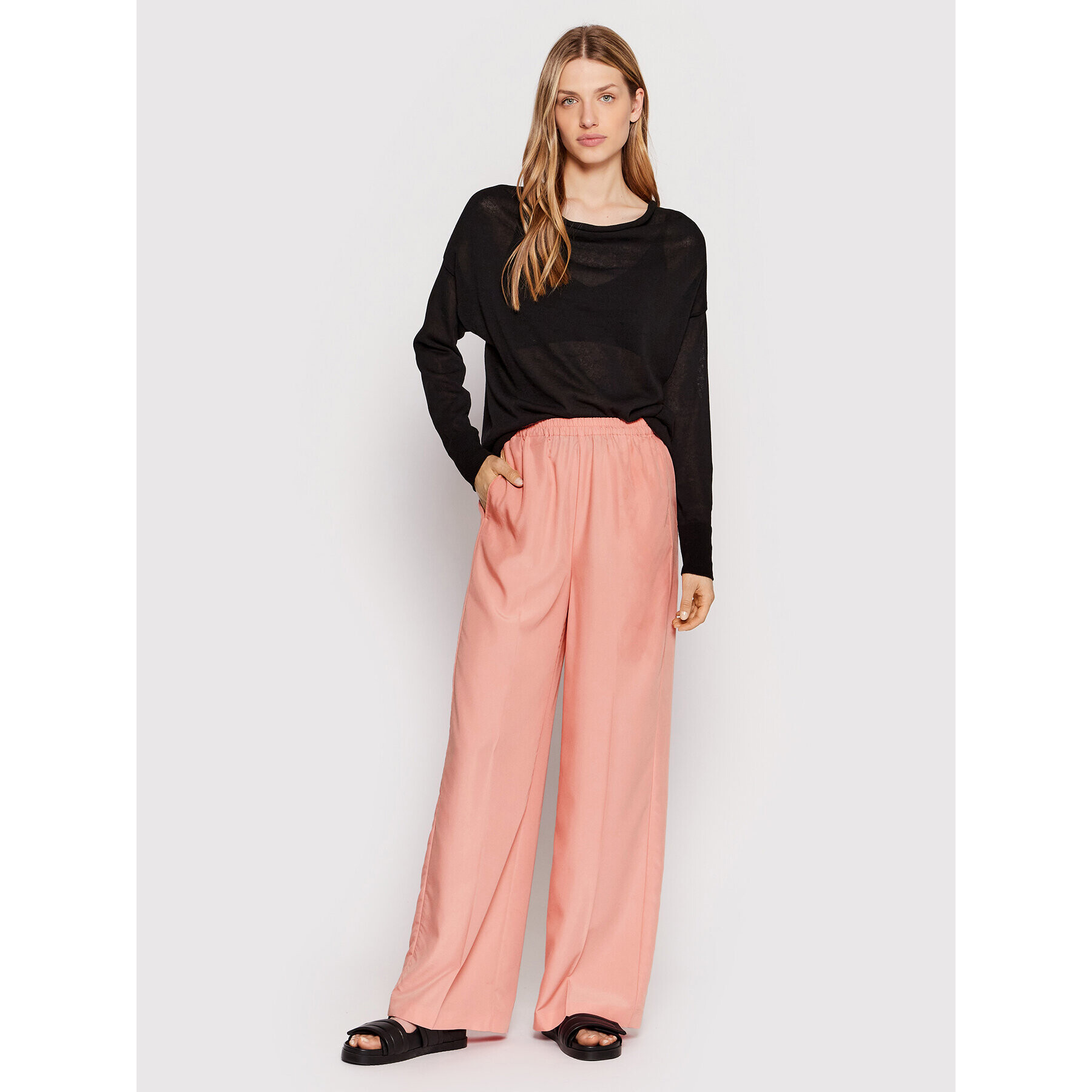 Sisley Pantaloni din material 48J6LF012 Roz Regular Fit - Pled.ro