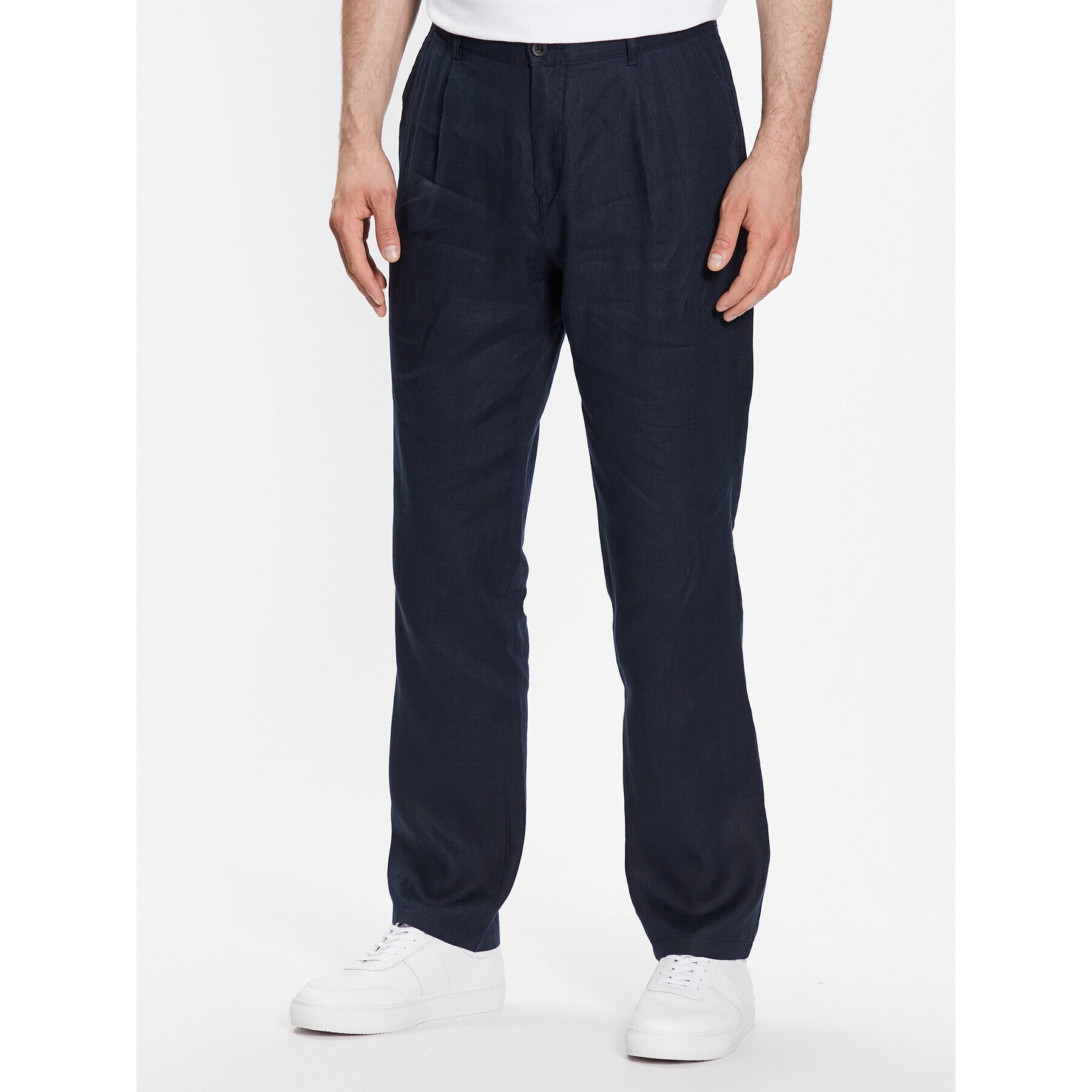 Sisley Pantaloni din material 4AGHSF02P Bleumarin Slim Fit - Pled.ro